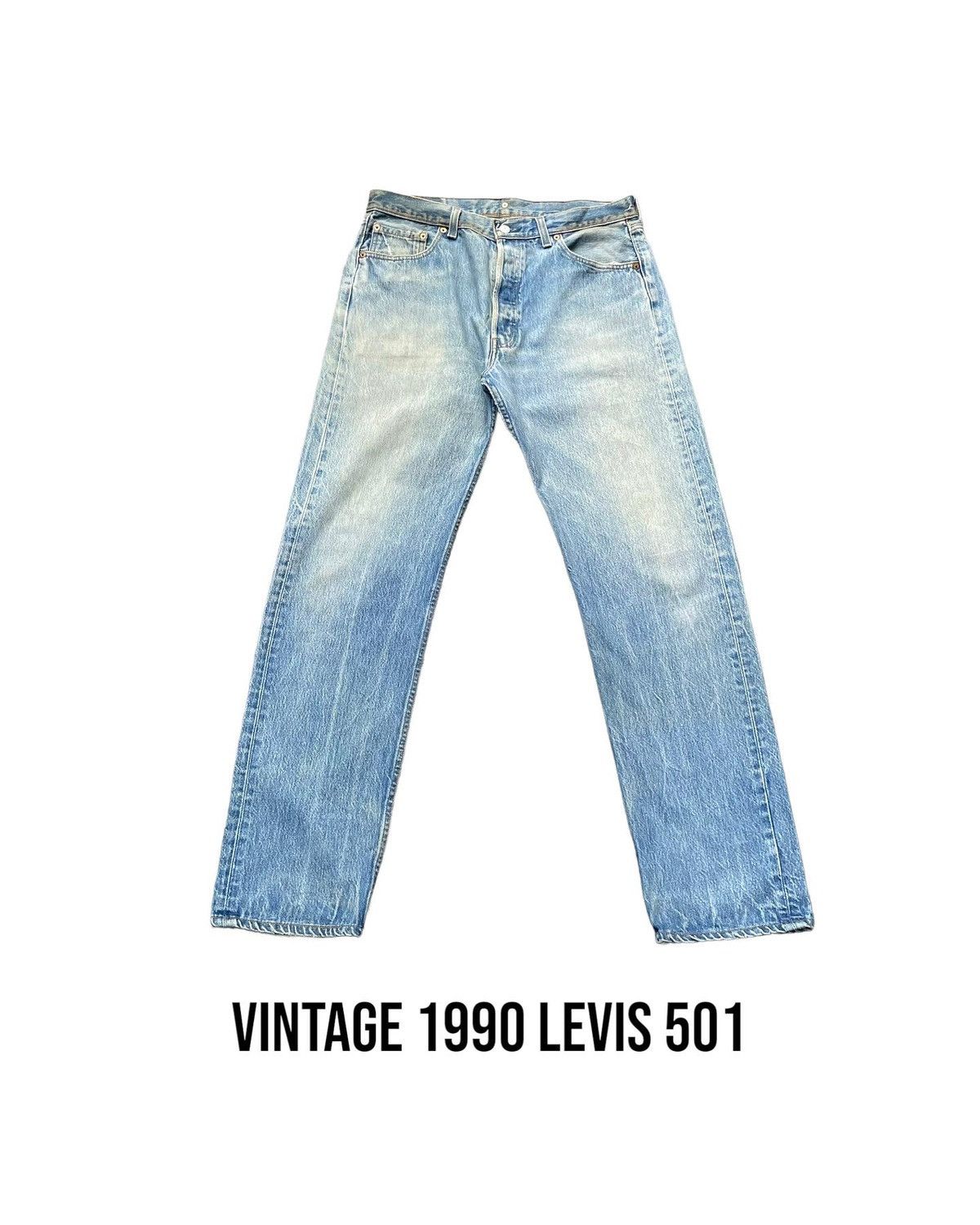 image of Distressed Denim x Levis Vintage 90’S Levis 501 E Usa Faded Distresed in Blue, Men's (Size 34)