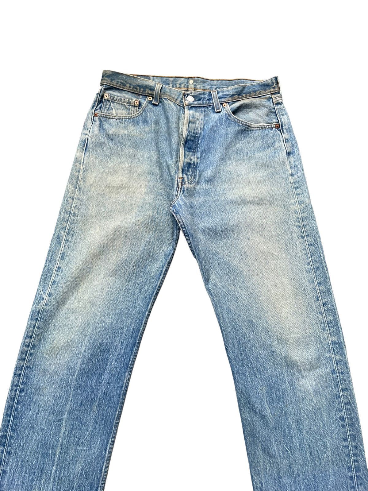 Levi's × Vintage Vintage 90’s Levis 501 e Usa Faded Distresed Size US 34 / EU 50 - 3 Thumbnail