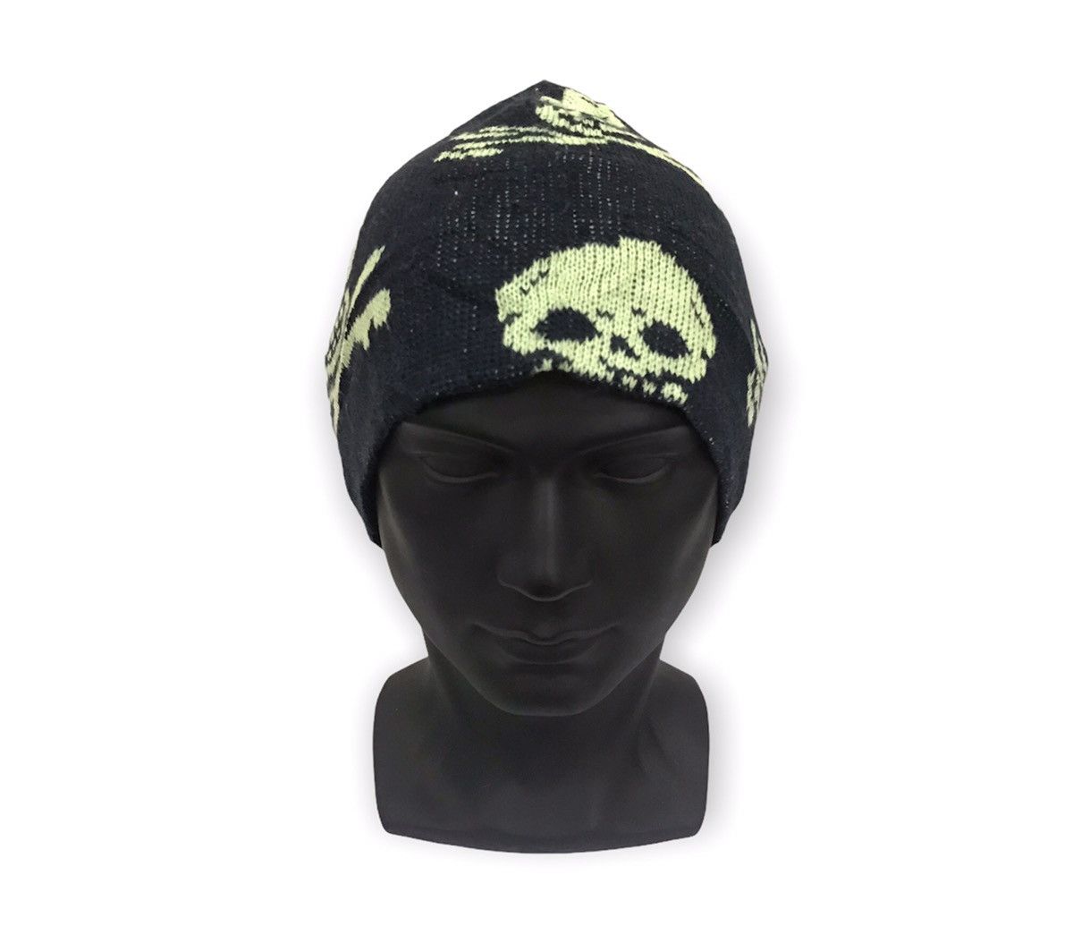 image of Skulls Skeleton Punk Fullprint Beanie Hat, Men's