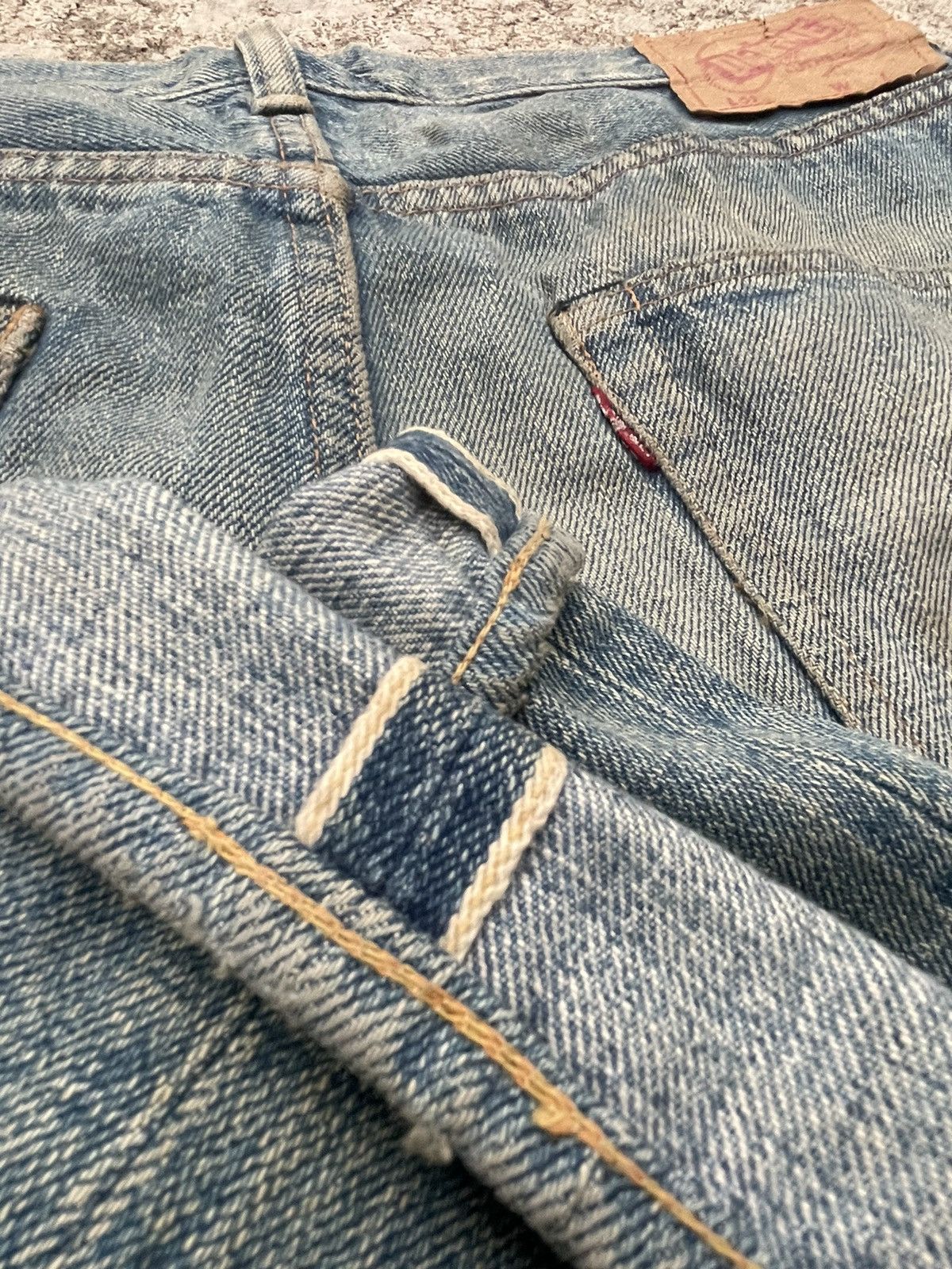 Denime × Japanese Brand × Vintage Denime Vintage Selvedge Aging & Distressed Denim Size US 33 - 15 Thumbnail
