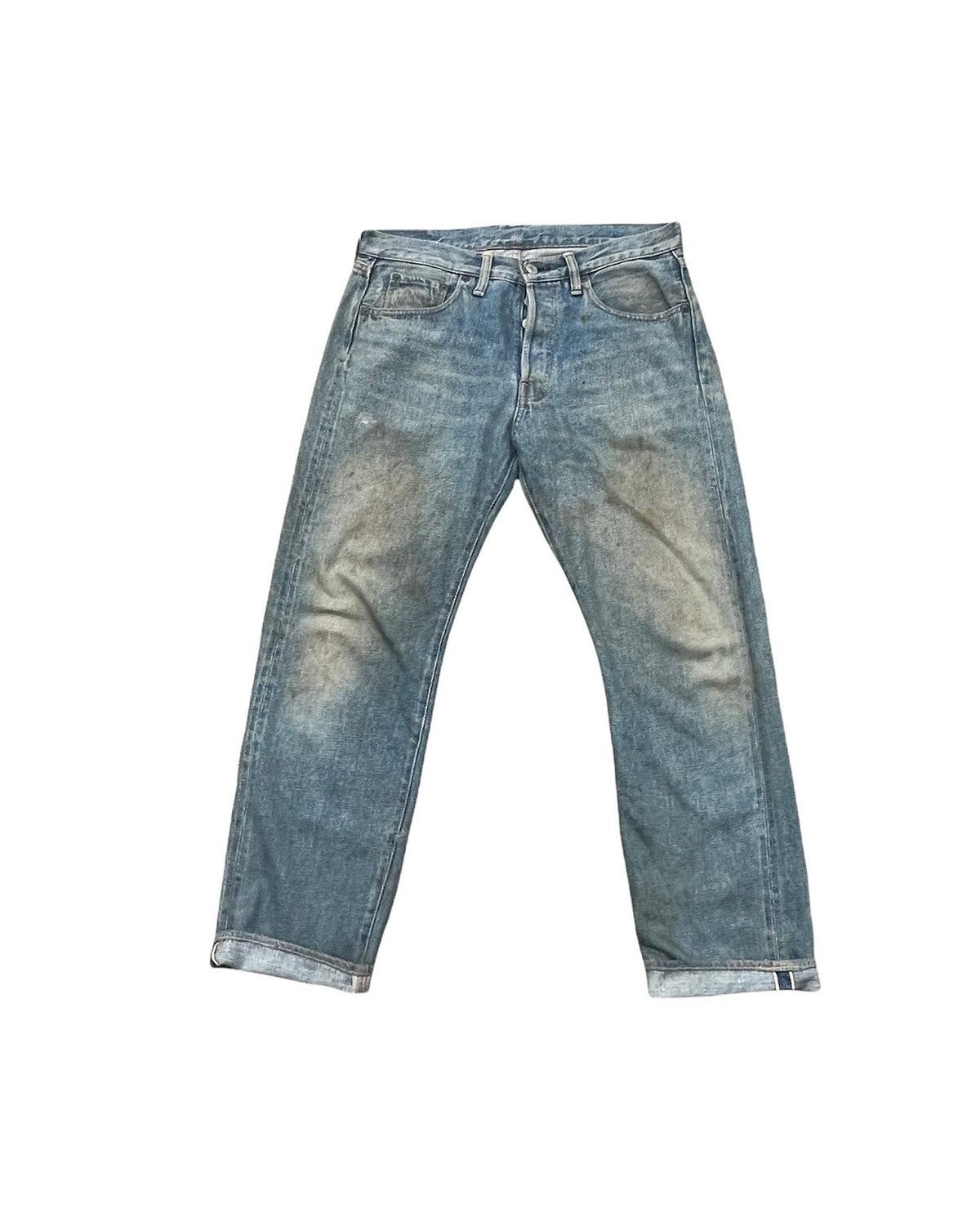 Image of Denime Vintage Selvedge Aging & Distressed Denim in Blue, Men's (Size 33)