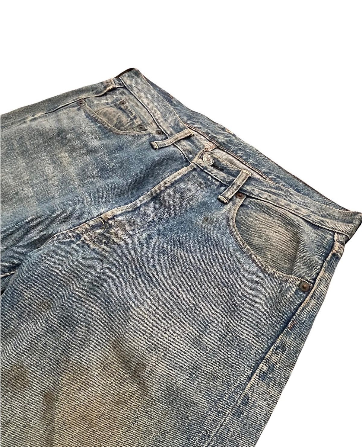Denime × Japanese Brand × Vintage Denime Vintage Selvedge Aging & Distressed Denim Size US 33 - 4 Thumbnail