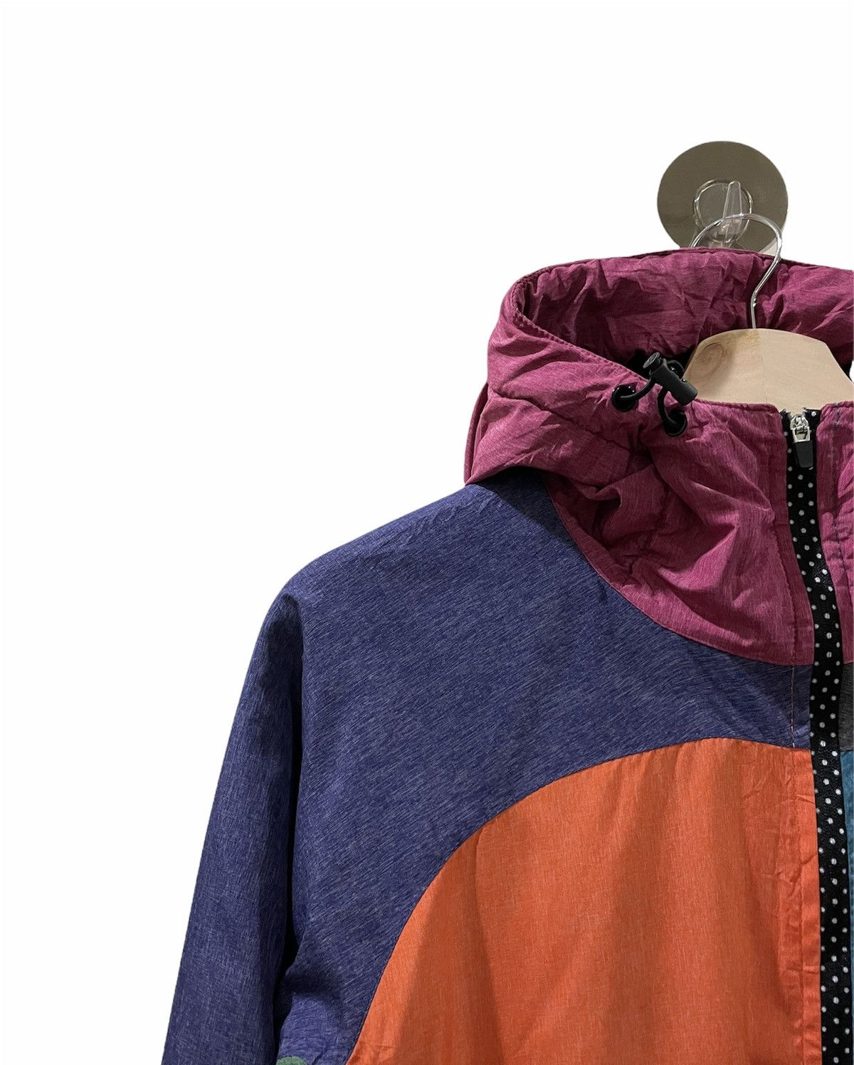 Japanese Brand Multicolor Zipper Light Jacket With Inner Fleece Lining Size US M / EU 48-50 / 2 - 3 Thumbnail