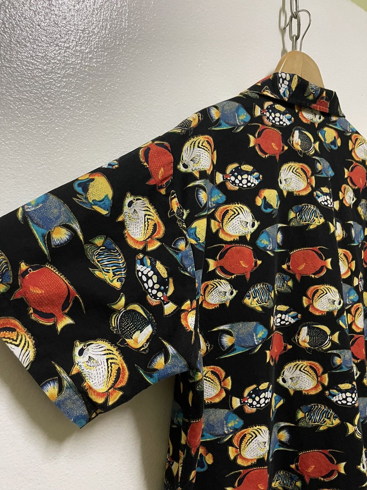 Vintage Jerverens Rare Full Print Fish Open Collar Shirt Size US XL / EU 56 / 4 - 12 Thumbnail
