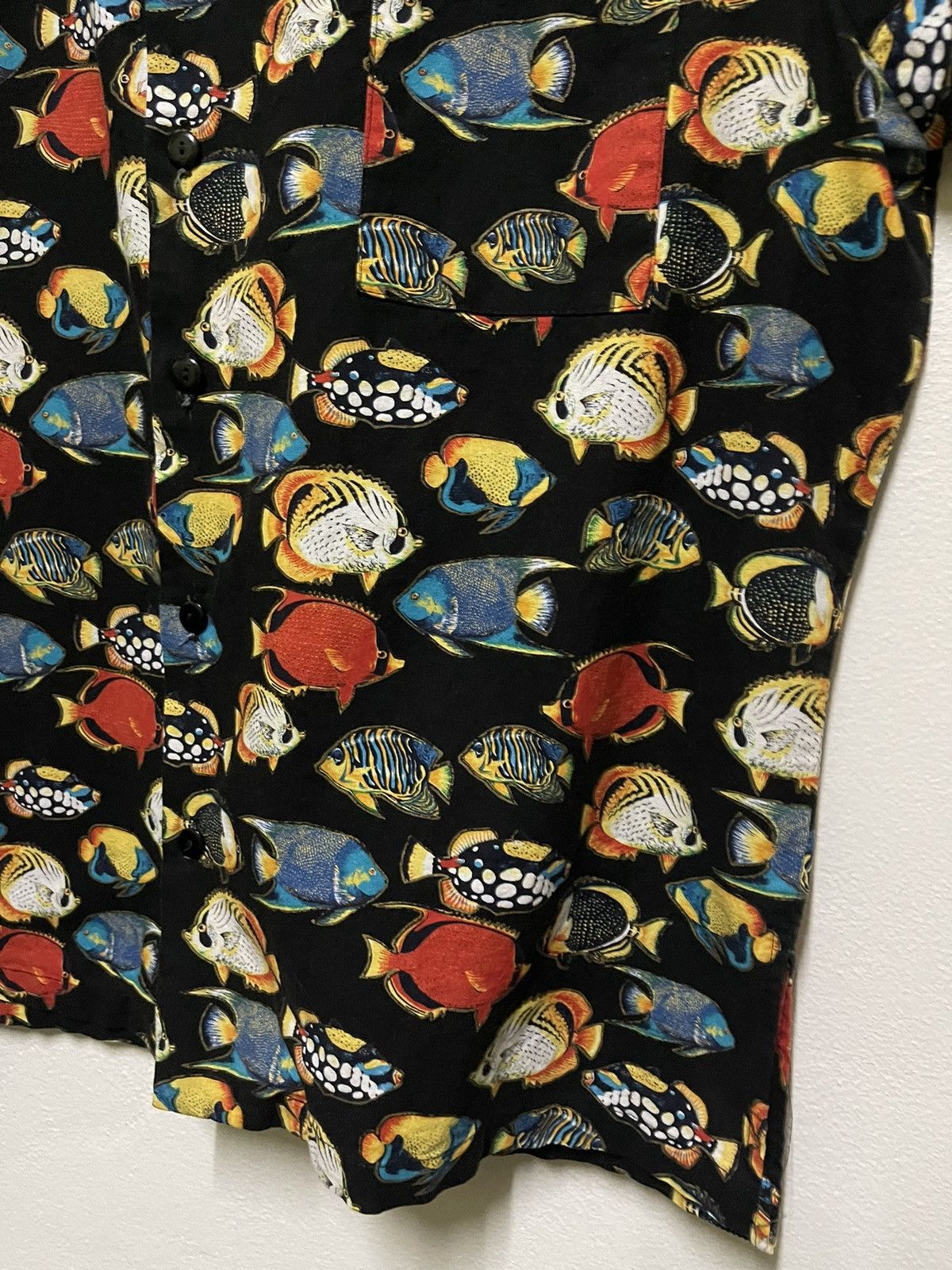 Vintage Jerverens Rare Full Print Fish Open Collar Shirt Size US XL / EU 56 / 4 - 6 Thumbnail