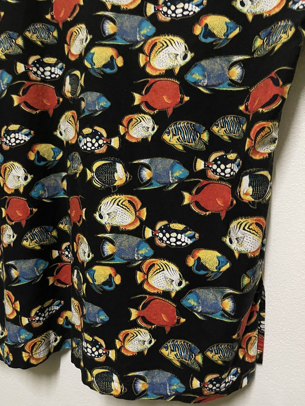 Vintage Jerverens Rare Full Print Fish Open Collar Shirt Size US XL / EU 56 / 4 - 15 Thumbnail