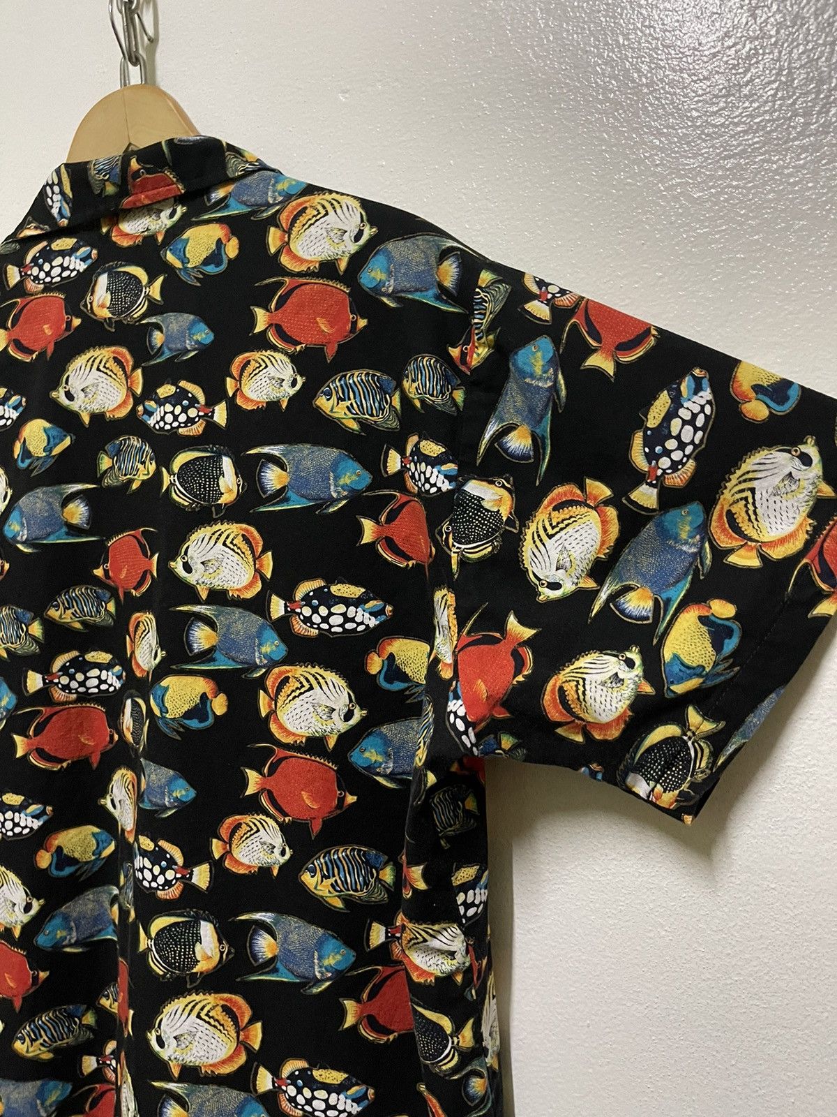 Vintage Jerverens Rare Full Print Fish Open Collar Shirt Size US XL / EU 56 / 4 - 14 Thumbnail