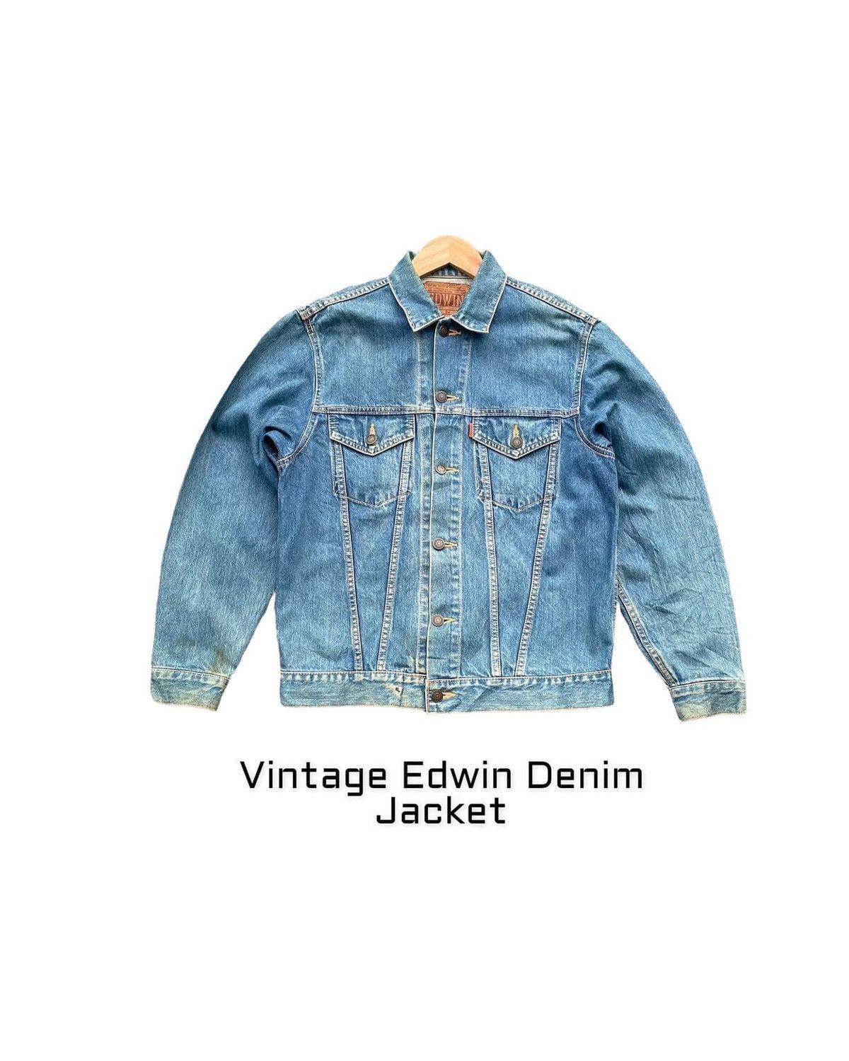 image of Stealsvintage Edwin Denim Jacket in Blue, Men's (Size Medium)