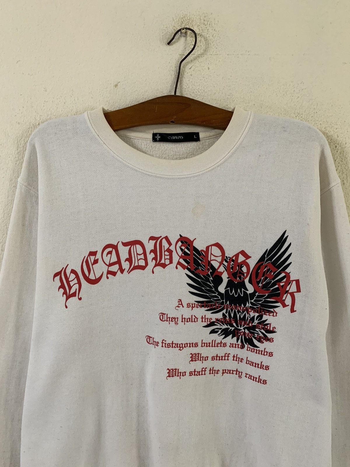 Japanese Brand Craps Head Banger Hawk Sweatshirt Size US L / EU 52-54 / 3 - 9 Thumbnail