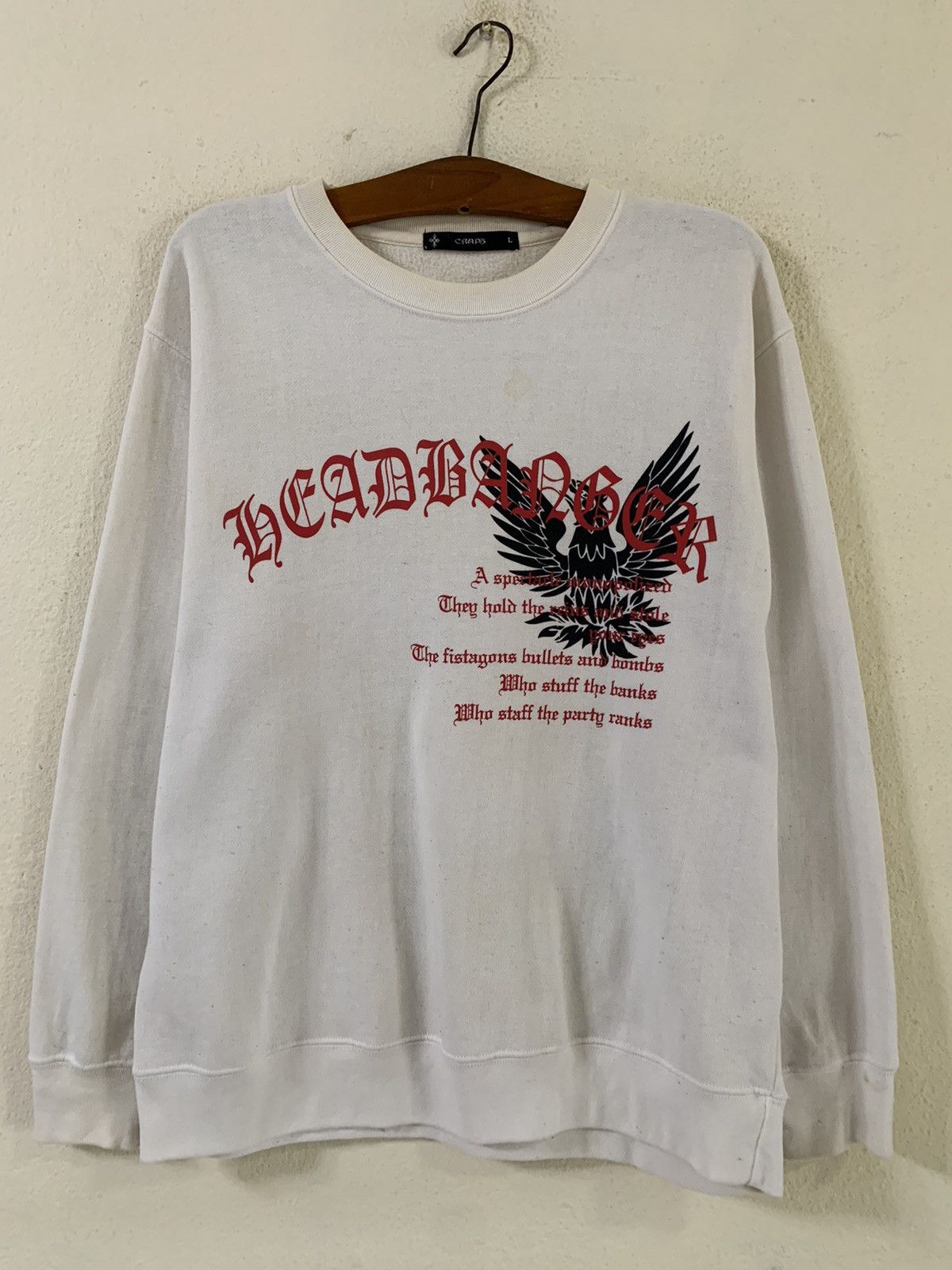 Japanese Brand Craps Head Banger Hawk Sweatshirt Size US L / EU 52-54 / 3 - 6 Thumbnail