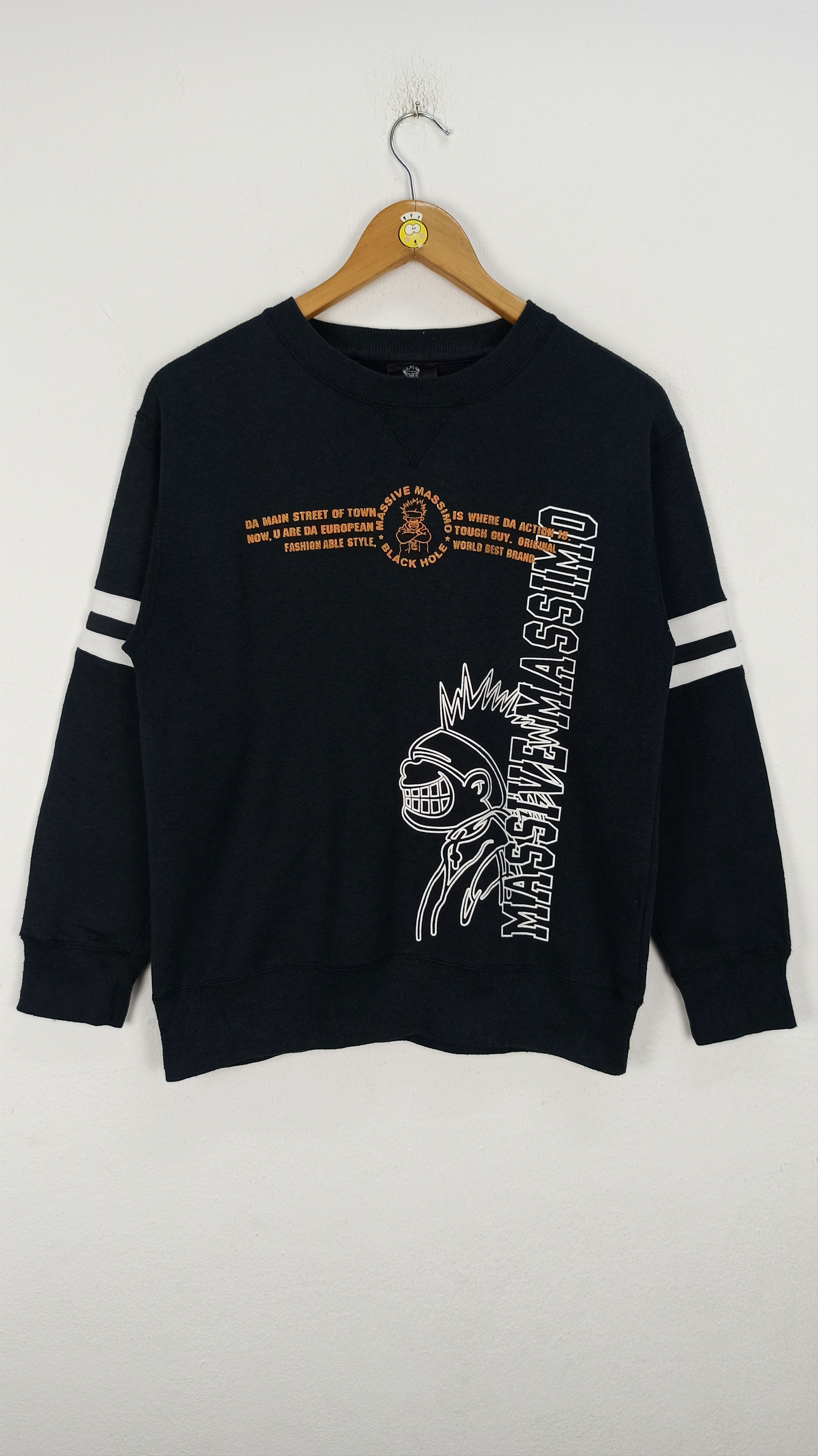 image of Massive Massimo Black Hole Sweatshirt Style Streetwear, Men's (Size Small)