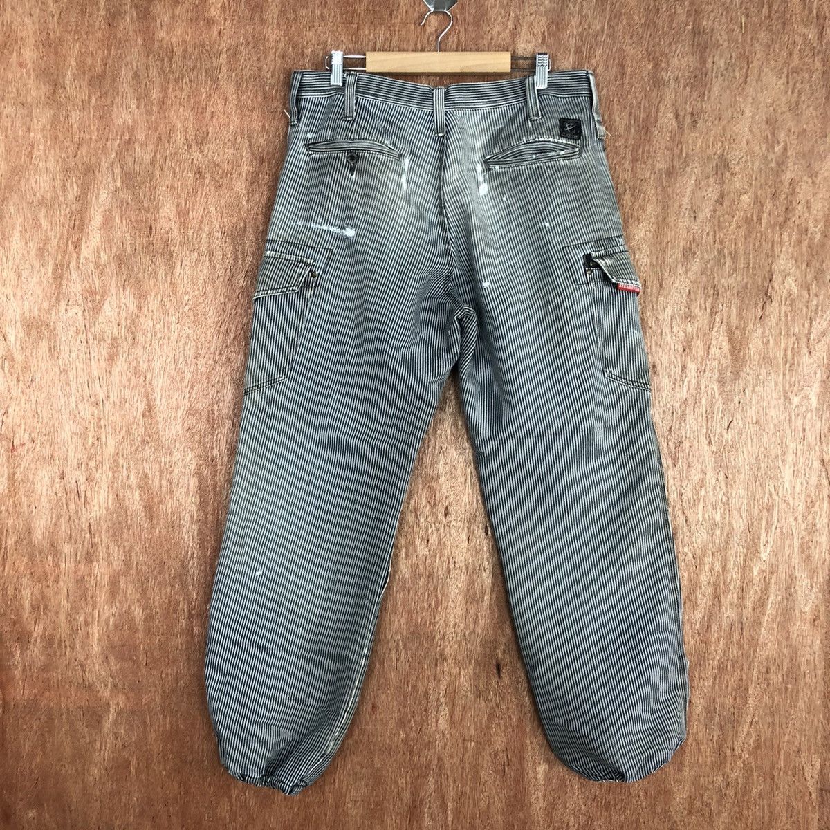 Japanese Brand DLL Evenriver Distressed stripe thrased Cargo Pants #1658 Size US 32 / EU 48 - 10 Thumbnail
