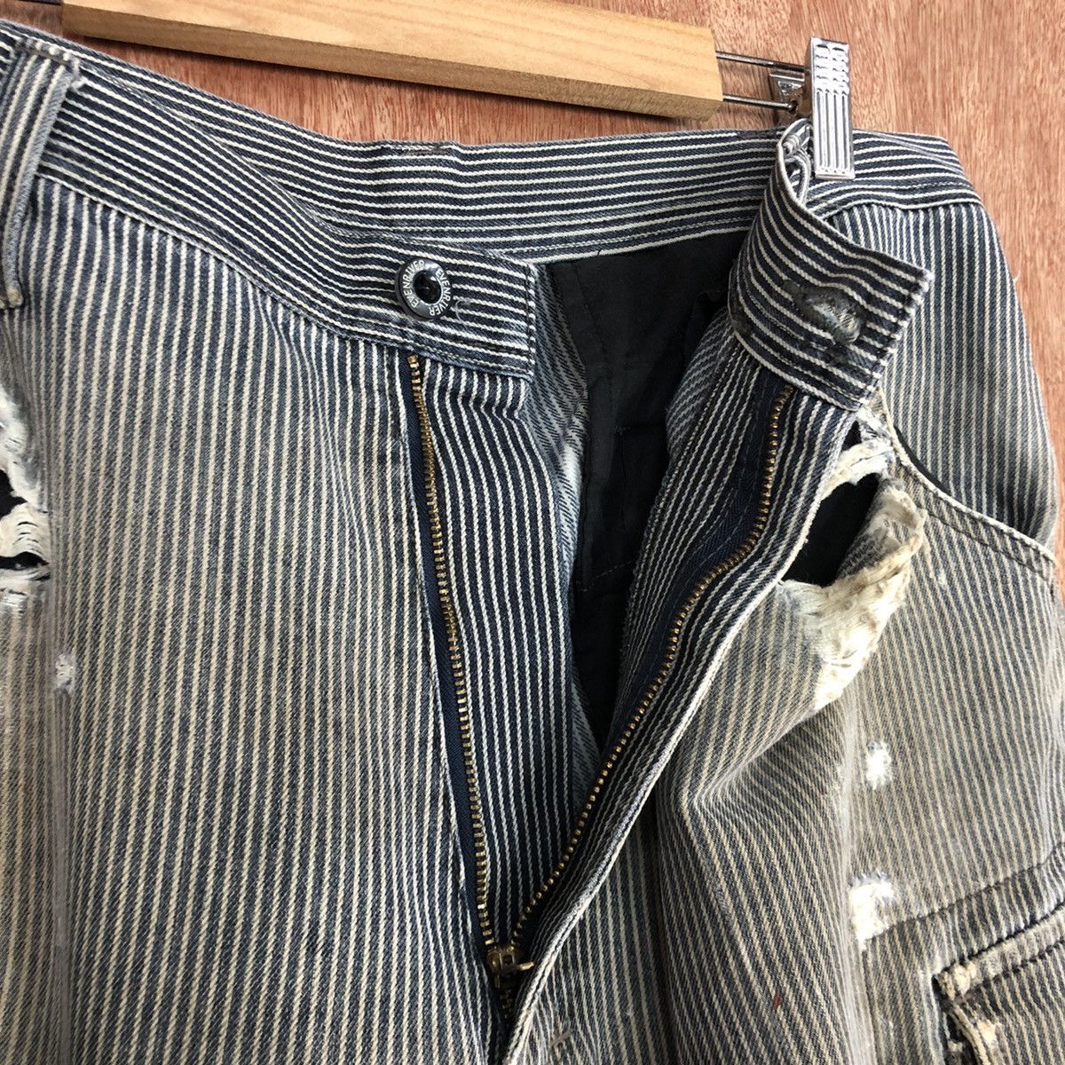 Japanese Brand DLL Evenriver Distressed stripe thrased Cargo Pants #1658 Size US 32 / EU 48 - 8 Thumbnail