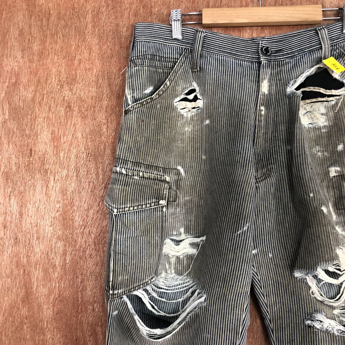 Japanese Brand DLL Evenriver Distressed stripe thrased Cargo Pants #1658 Size US 32 / EU 48 - 6 Thumbnail