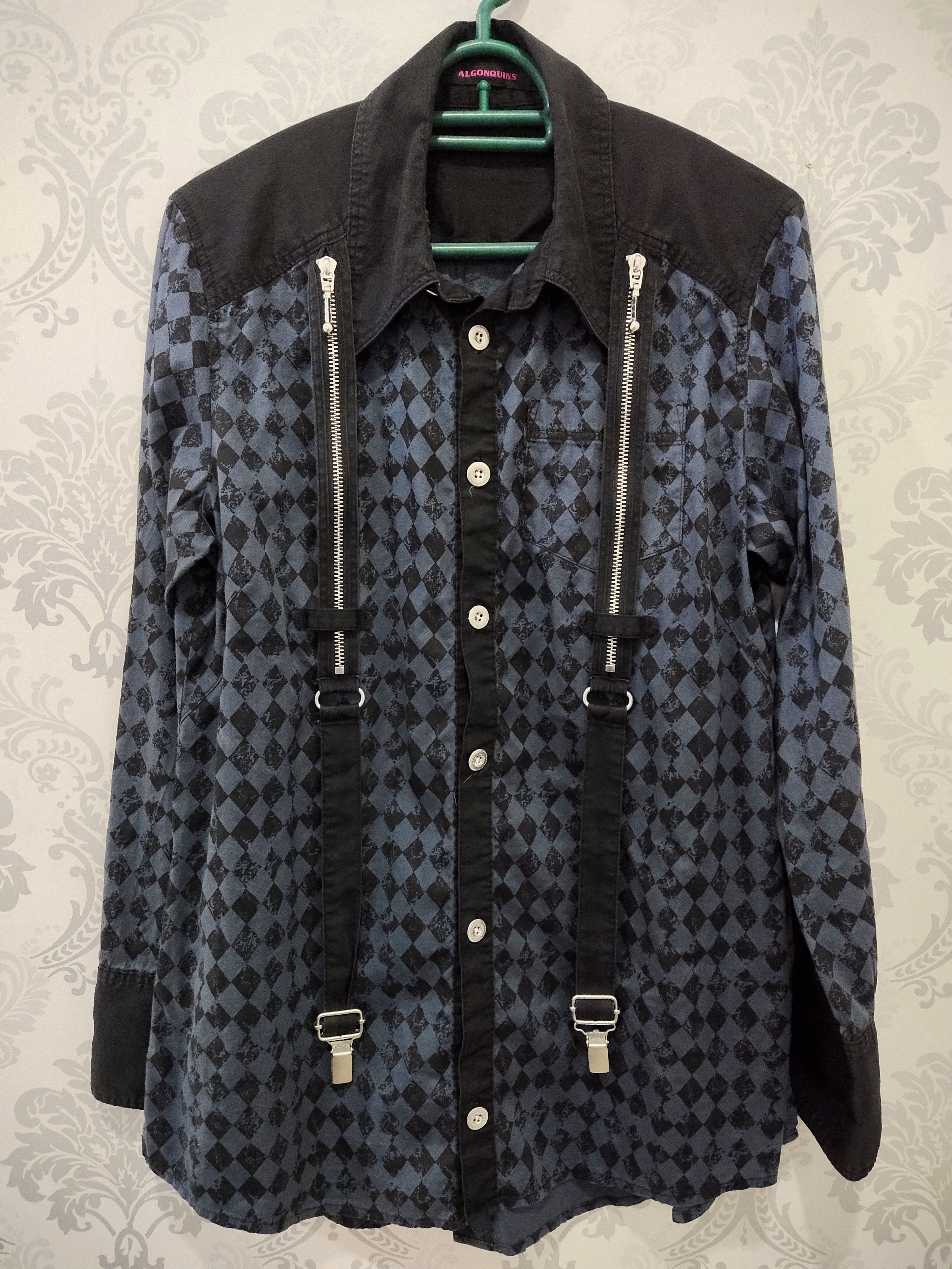 image of Avant Garde x Seditionaries Algonquins Japanese Streewear Punk Bondage Shirt in Black/Gray (Size Me