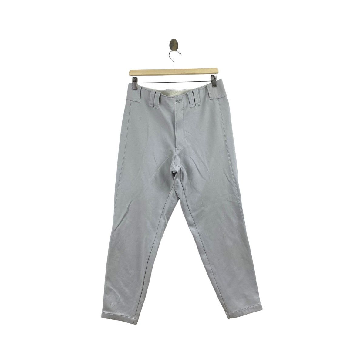 image of Vintage Nike Plain Slim Cut Grey Casual Trousers Pant, Men's (Size 32)