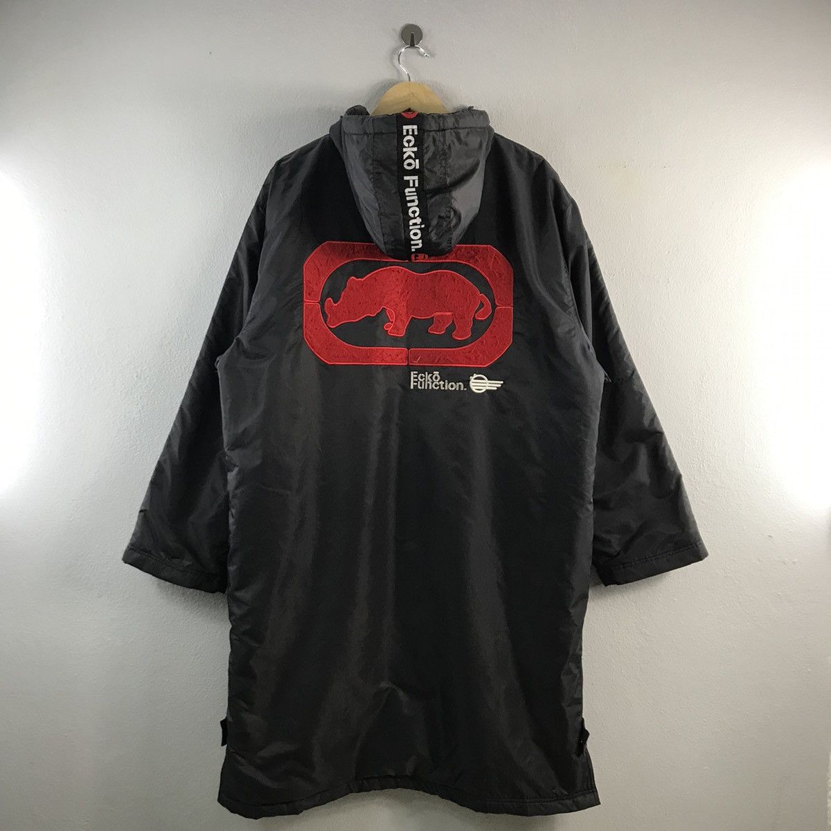 Ecko Function Embroidered Windbreaker Long Rain Coat Jacket