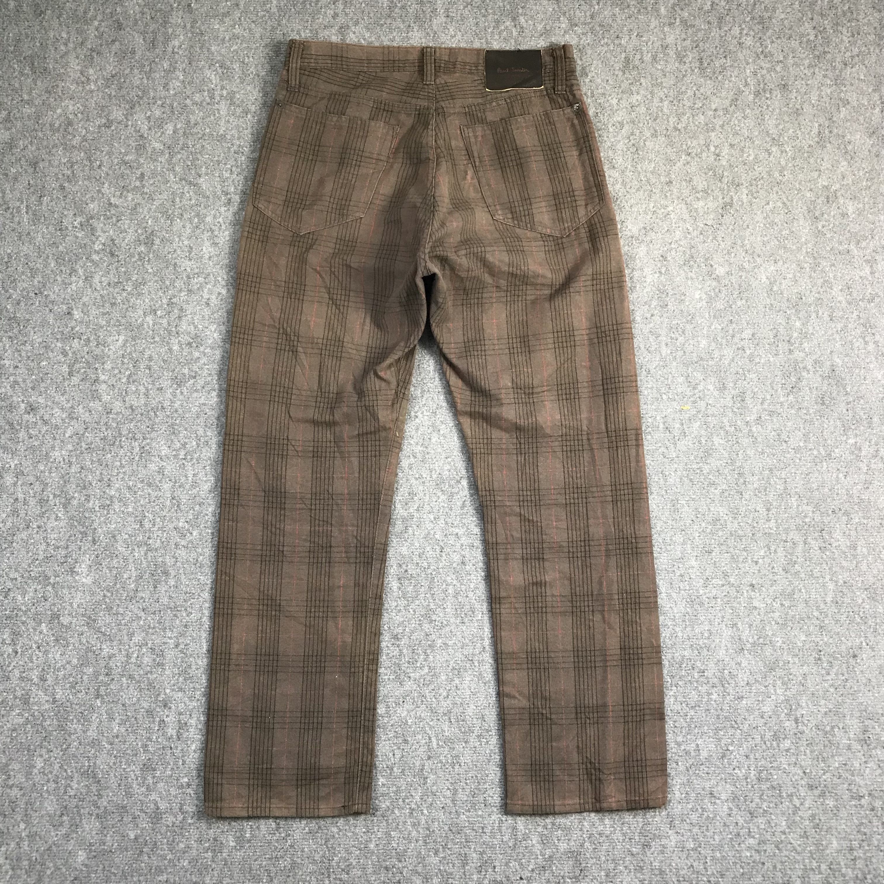 image of Beauty Beast x Paul Smith Paulsmith Jeans Wool Plaid Trousers in Blue Green (Size 28)