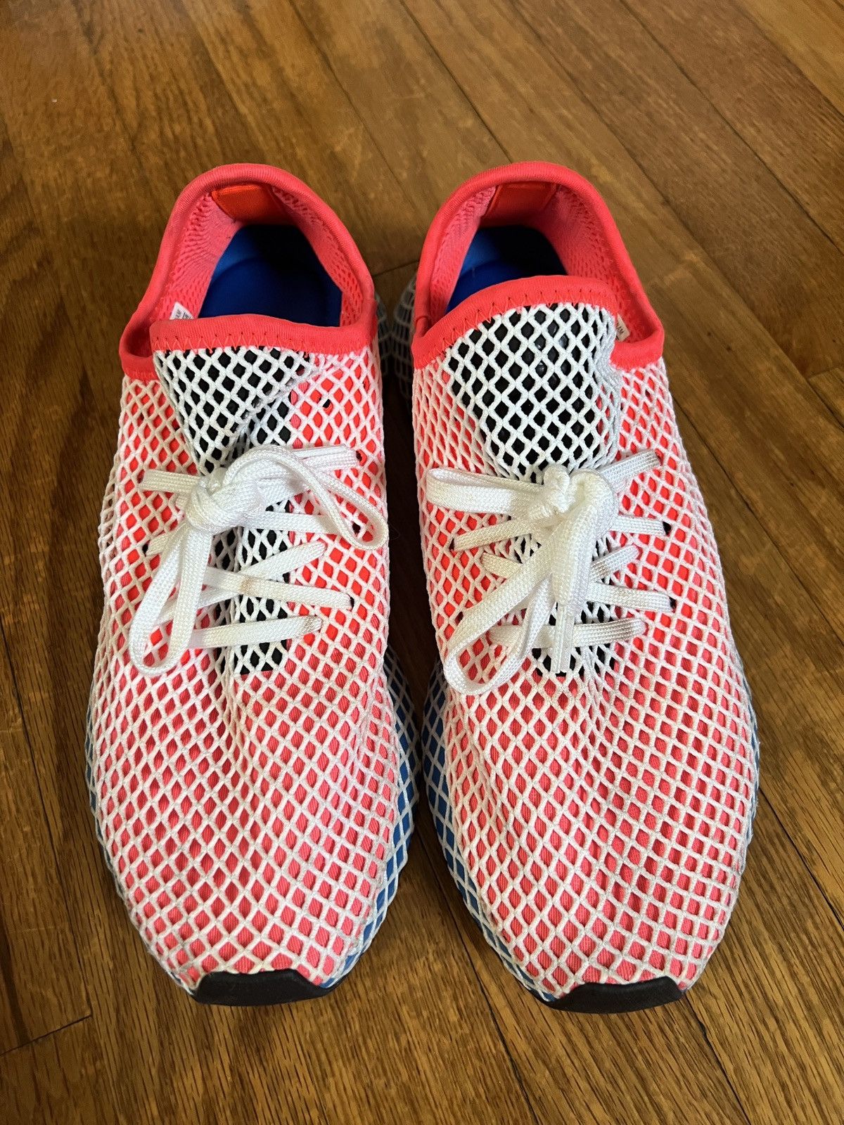 Adidas Deerupt Solar Red Bluebird Low Top Sneakers