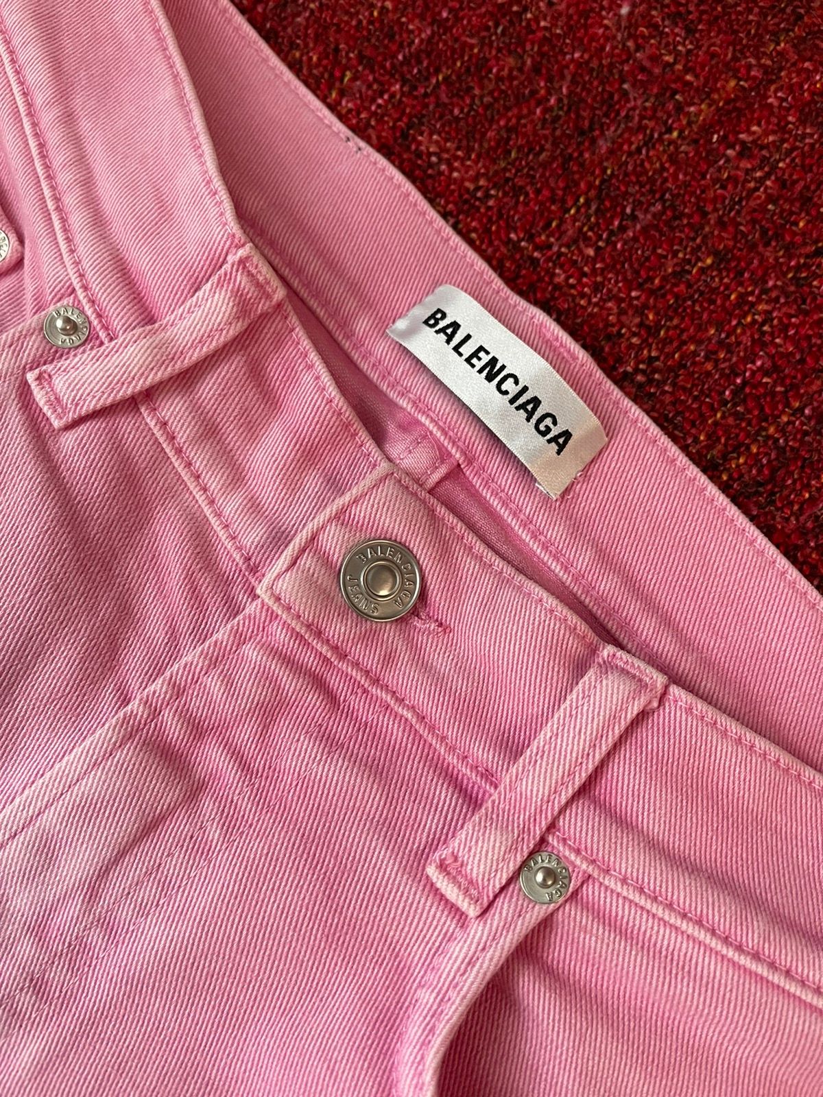Pre-owned Balenciaga Pink Denim Pants