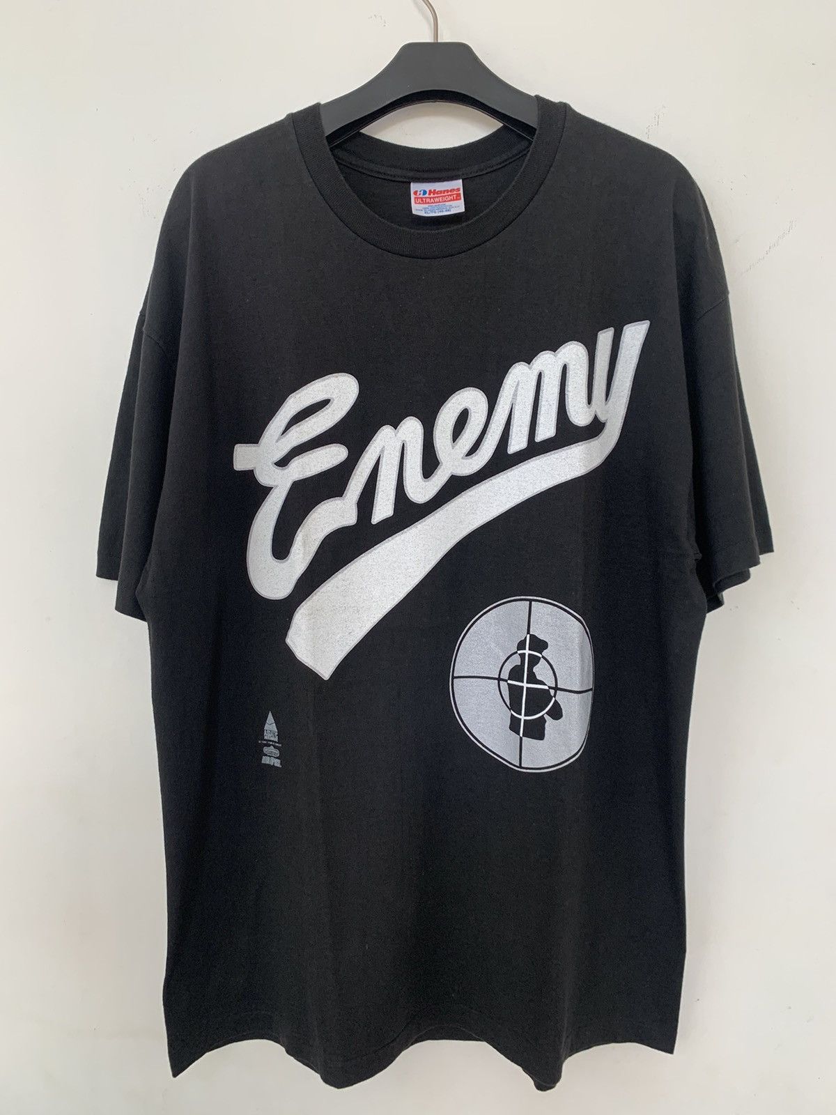 image of Vintage 90's Public Enemy 1991 T-Shirt in Black, Men's (Size XL)