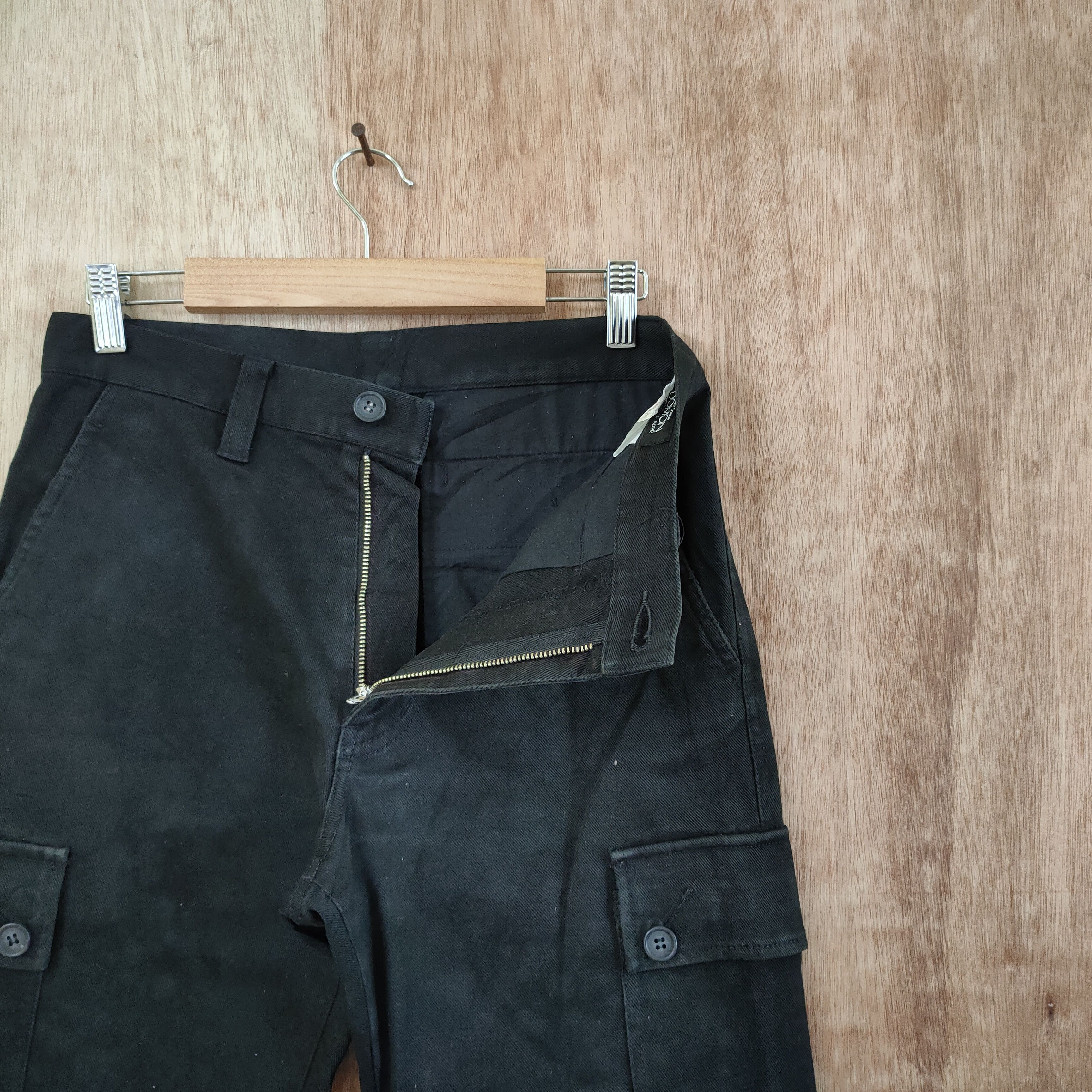 Japanese Brand DOMON FADED BLACK CARGO PANTS Size US 26 / EU 42 - 5 Thumbnail