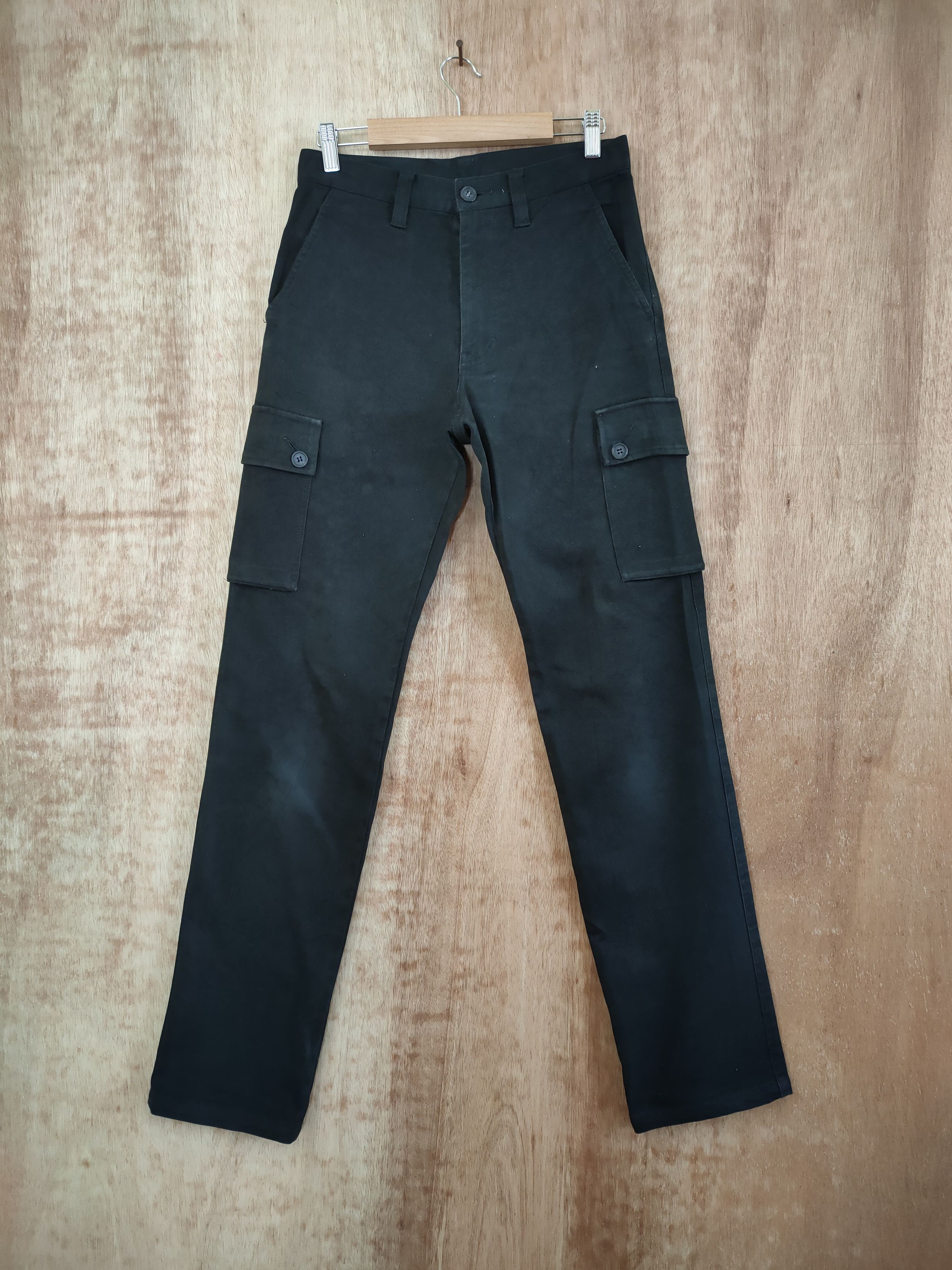 image of Domon Faded Black Cargo Pants, Men's (Size 26)