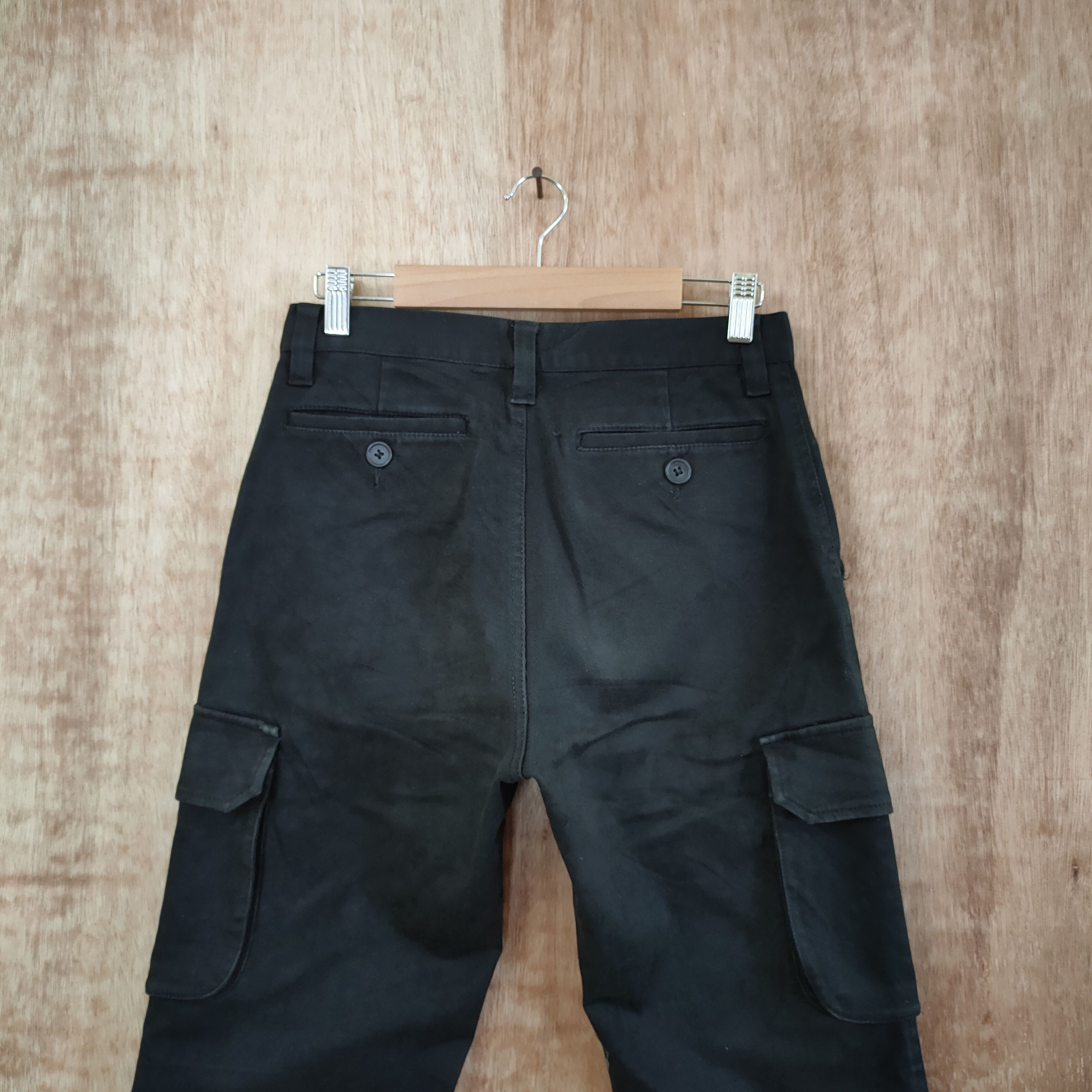 Japanese Brand DOMON FADED BLACK CARGO PANTS Size US 26 / EU 42 - 6 Thumbnail