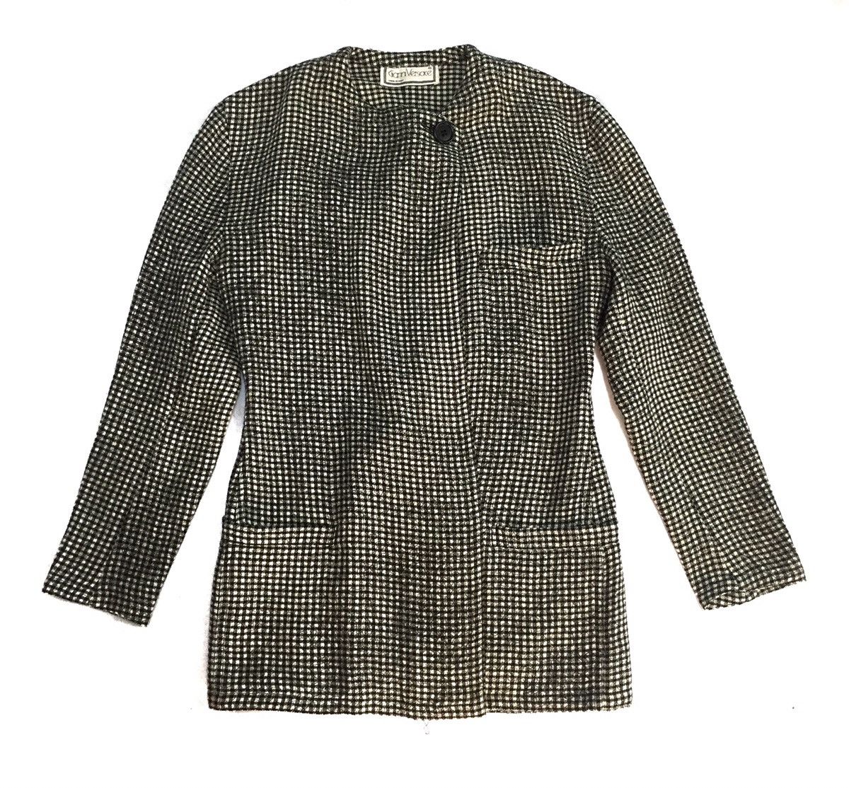Versace GIANNI VERSACE WOOL PLAID JACKET Size S / US 4 / IT 40 - 1 Thumbnail
