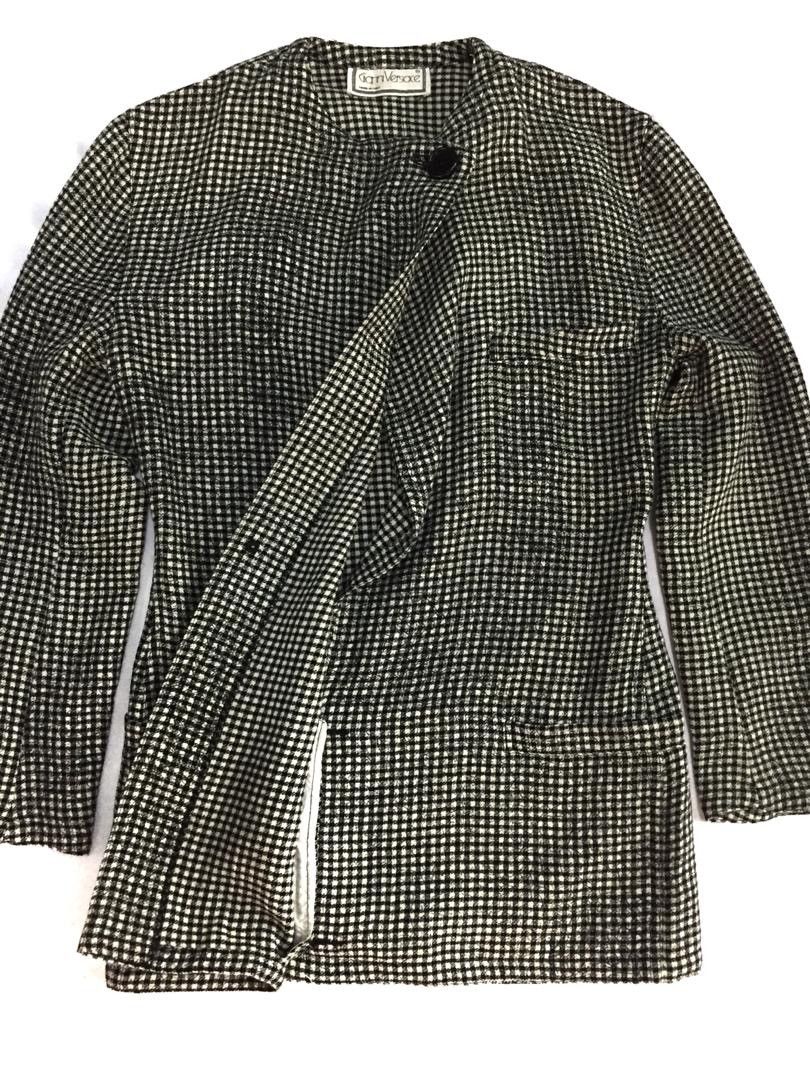 Versace GIANNI VERSACE WOOL PLAID JACKET Size S / US 4 / IT 40 - 5 Thumbnail