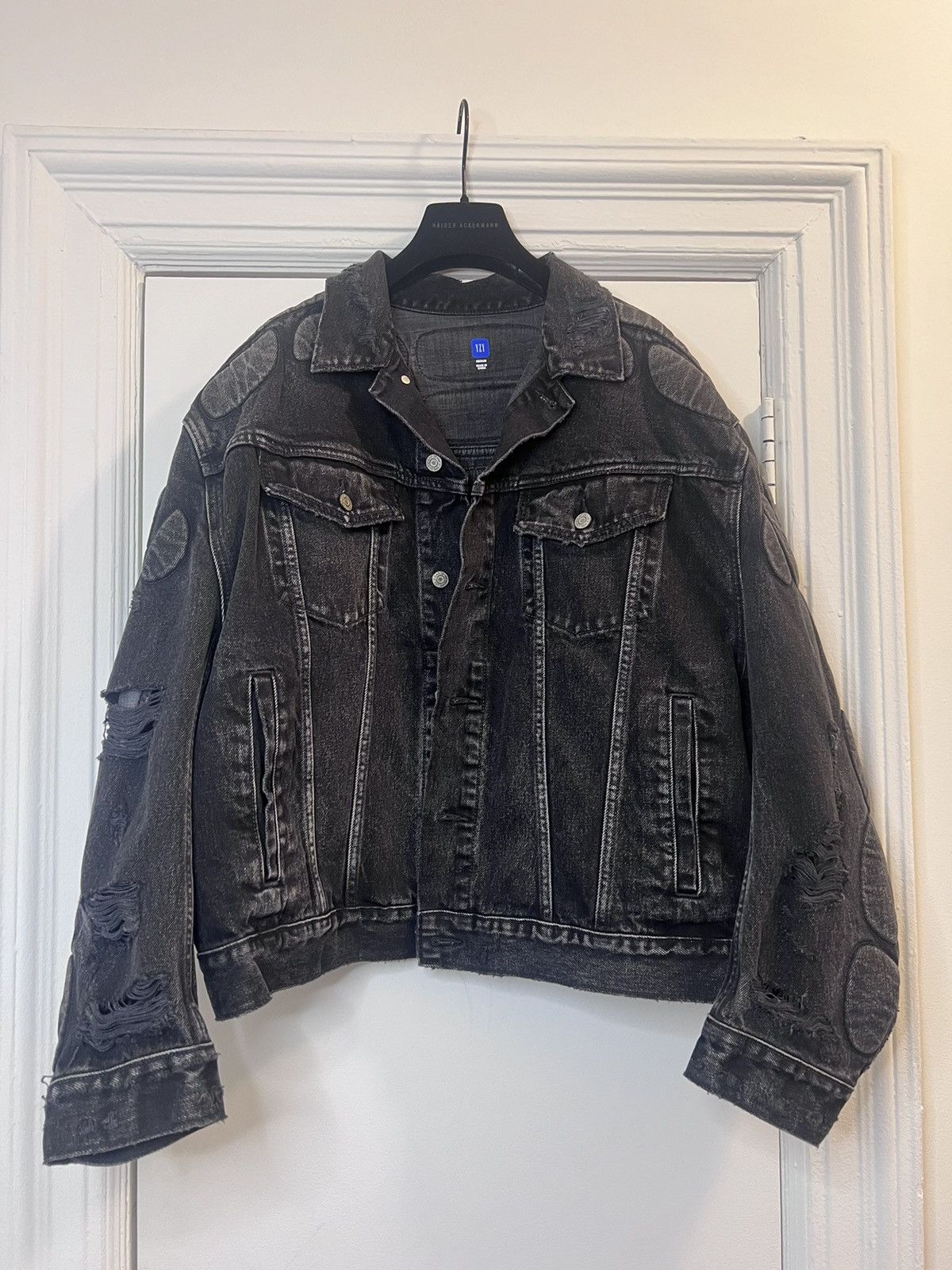 Gap × Kanye West YEEZY GAP ADULT BLACK DENIM JACKET | Grailed