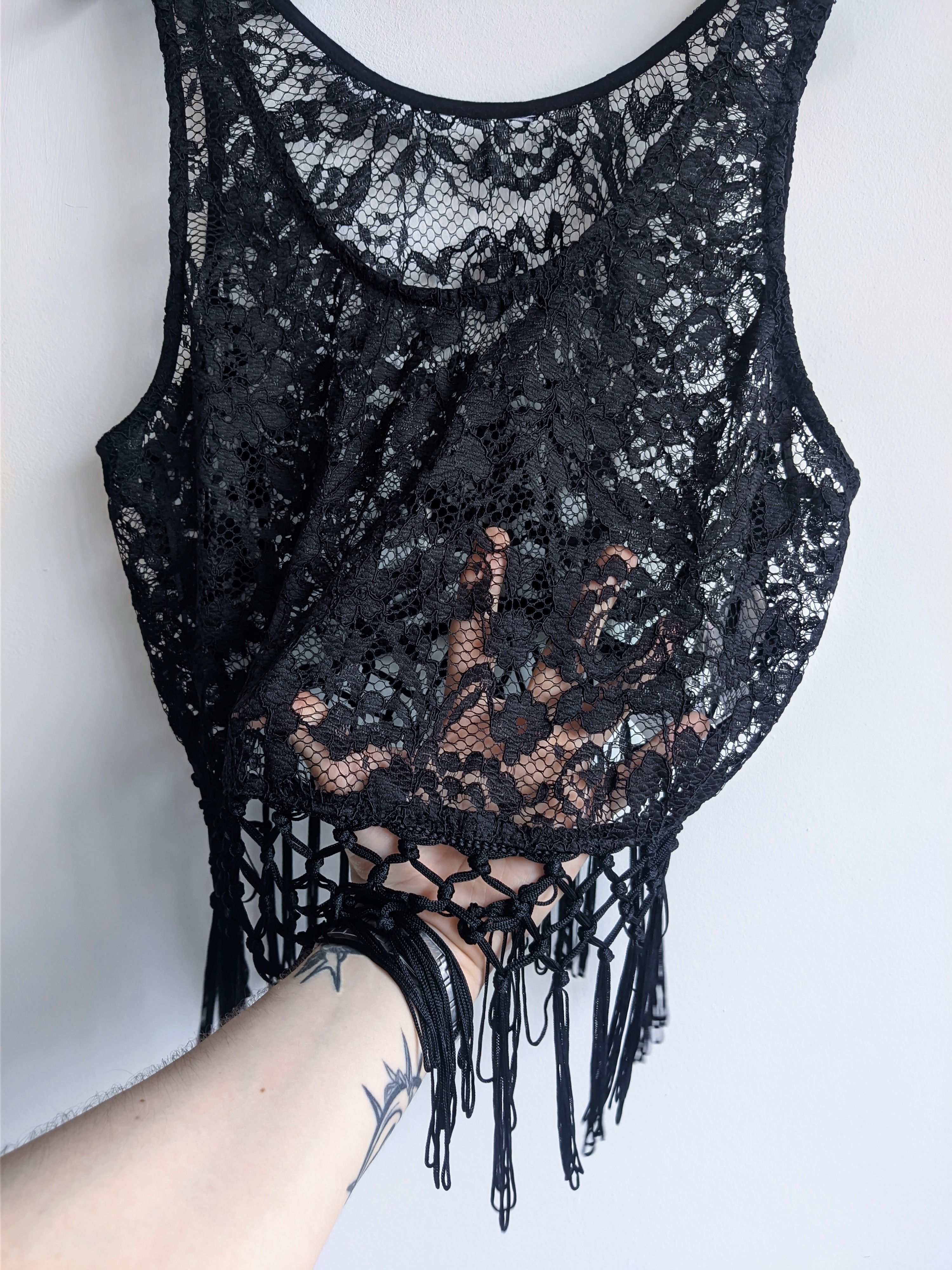 Vintage Vintage mesh tank top gothic y2k Size M / US 6-8 / IT 42-44 - 2 Thumbnail
