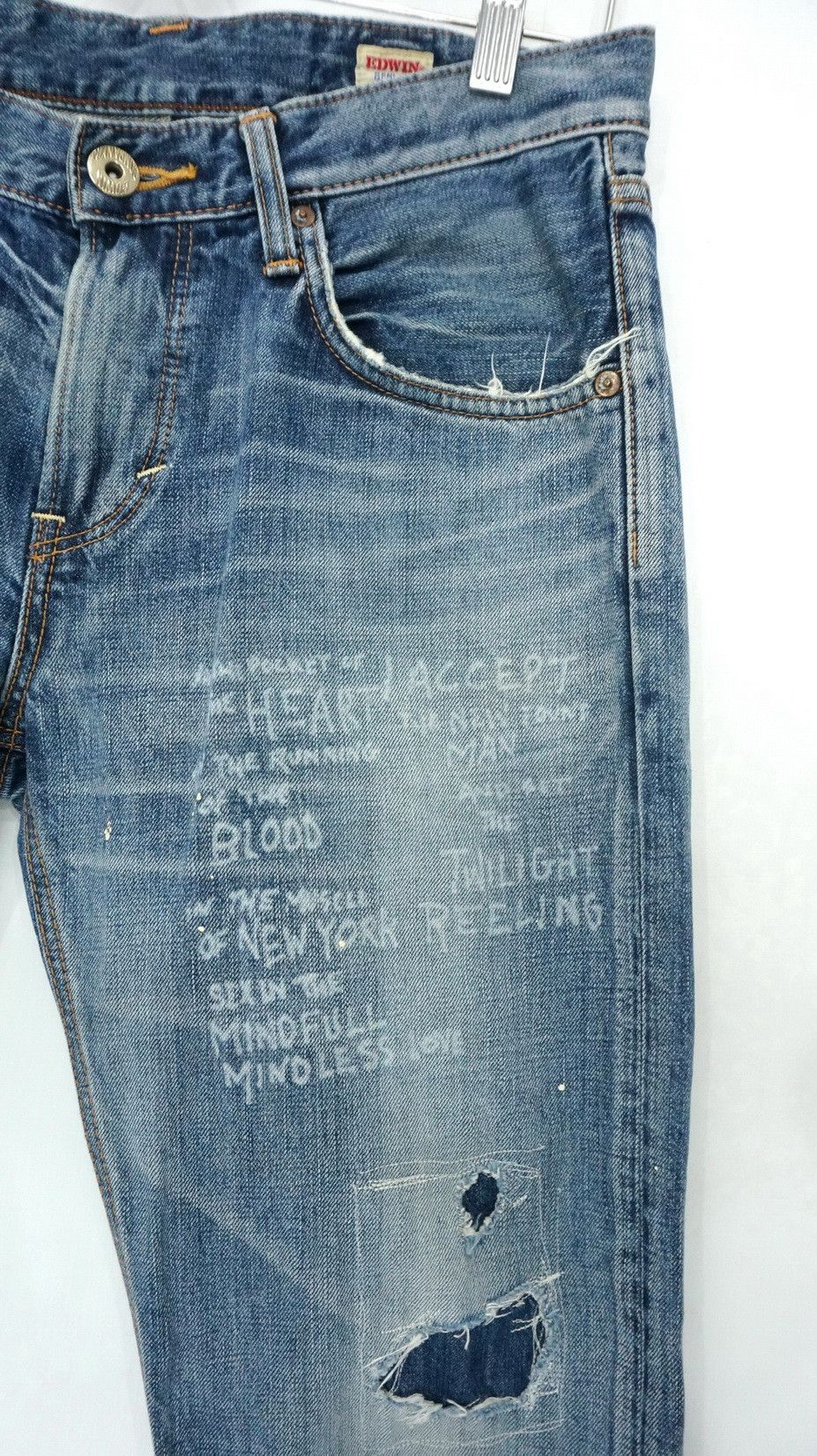 Edwin Rare! EDWIN 'Midnight Blues' Reworked Distressed Slim Jeans Size US 30 / EU 46 - 5 Thumbnail
