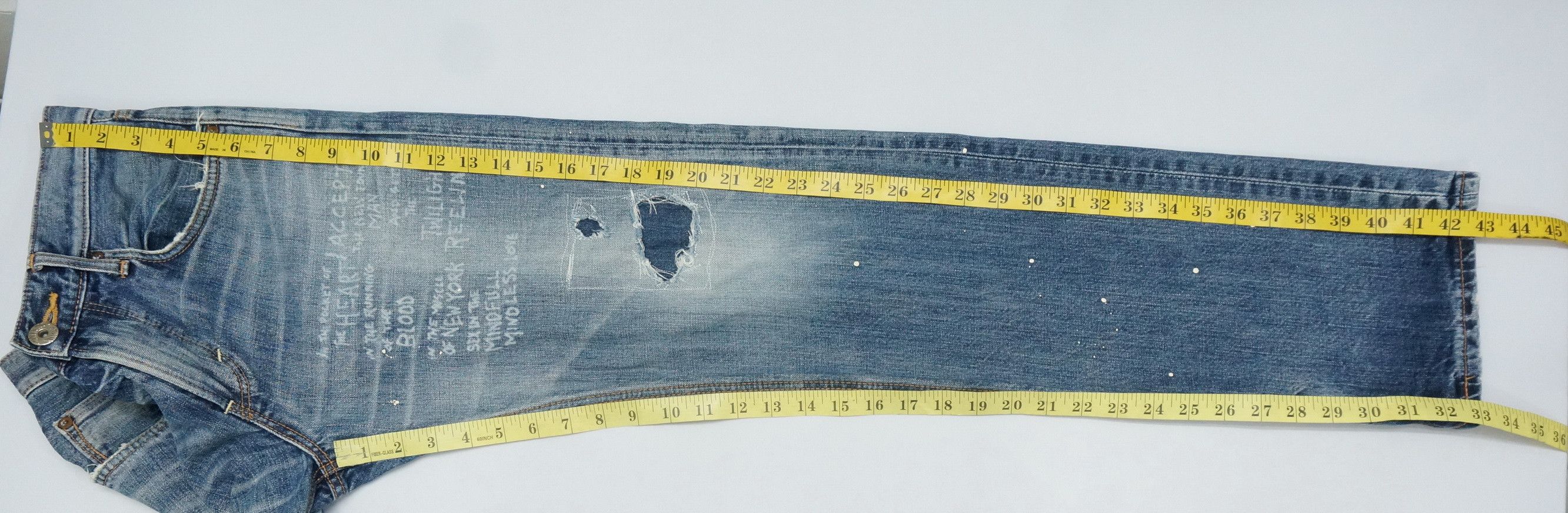 Edwin Rare! EDWIN 'Midnight Blues' Reworked Distressed Slim Jeans Size US 30 / EU 46 - 17 Thumbnail