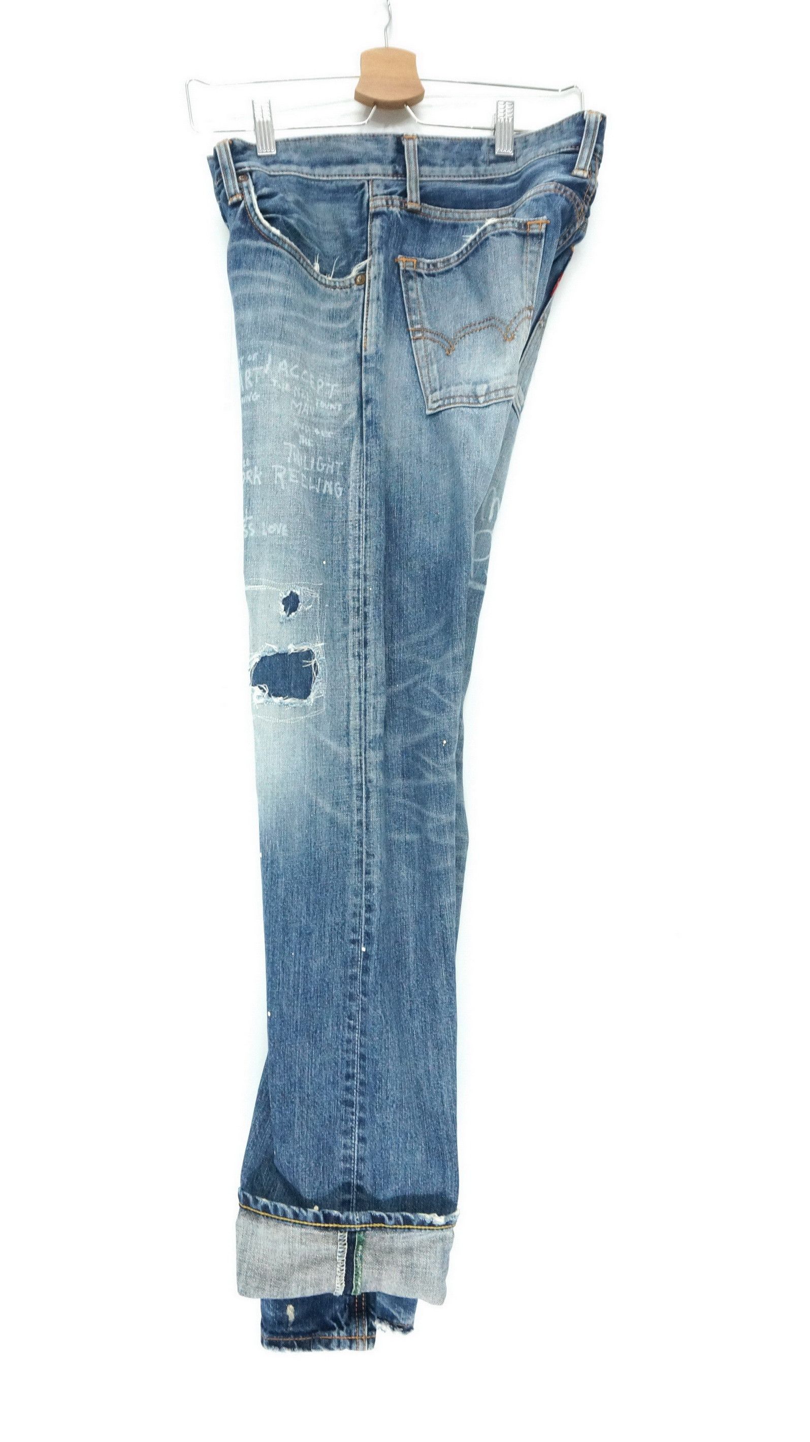 Edwin Rare! EDWIN 'Midnight Blues' Reworked Distressed Slim Jeans Size US 30 / EU 46 - 12 Thumbnail