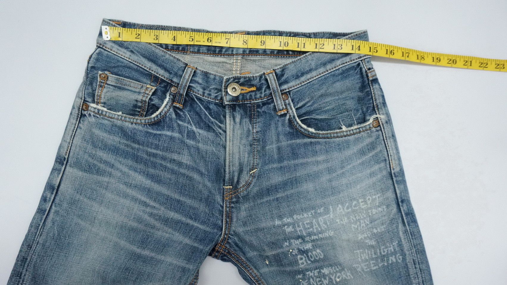 Edwin Rare! EDWIN 'Midnight Blues' Reworked Distressed Slim Jeans Size US 30 / EU 46 - 14 Thumbnail