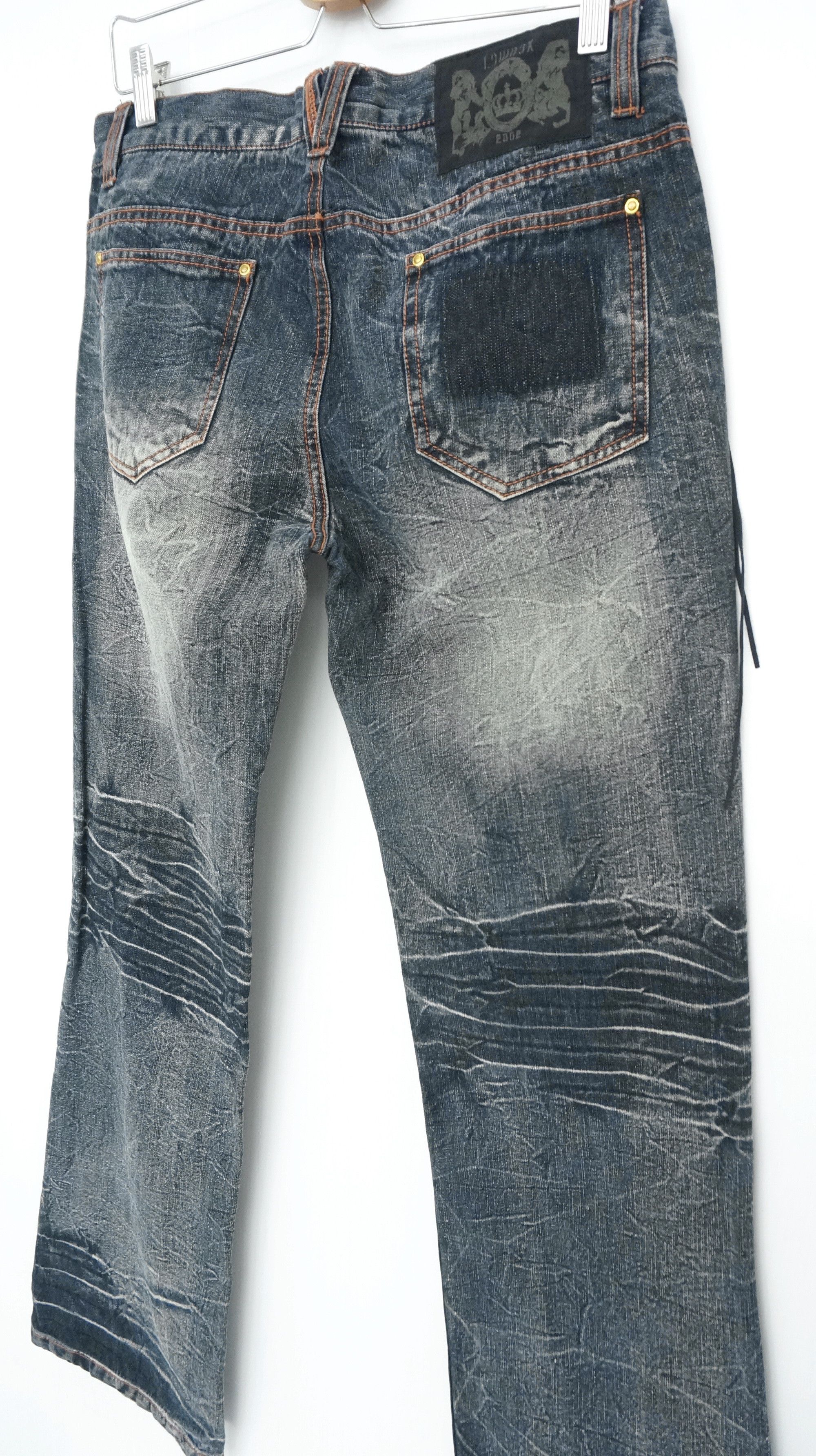 If Six Was Nine 💥 LOWBOX Vintage Flared Distressed Ripped Jeans Size US 34 / EU 50 - 8 Thumbnail