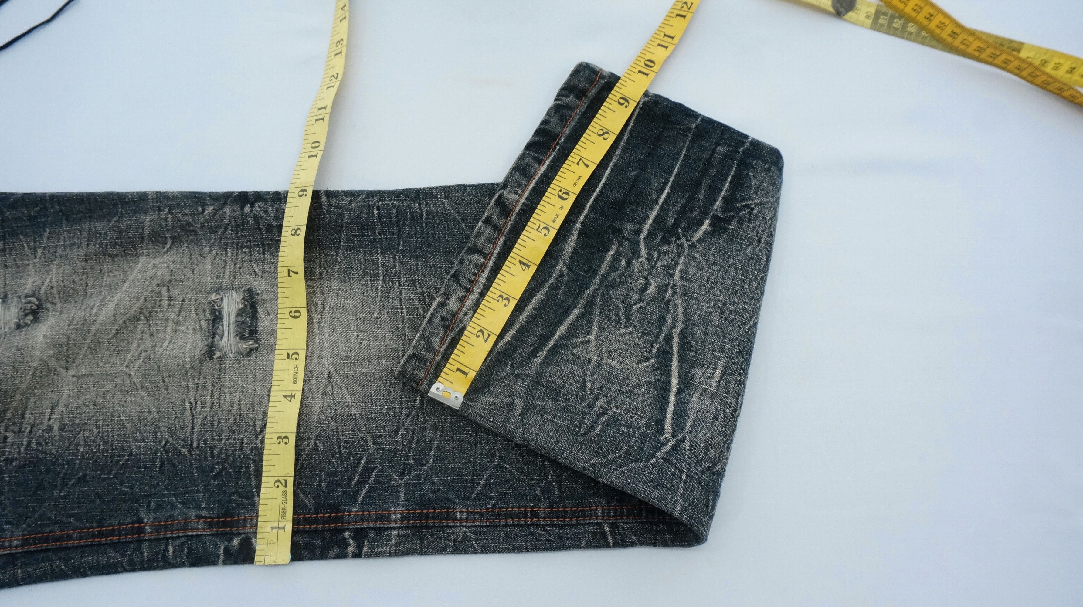 If Six Was Nine 💥 LOWBOX Vintage Flared Distressed Ripped Jeans Size US 34 / EU 50 - 15 Thumbnail