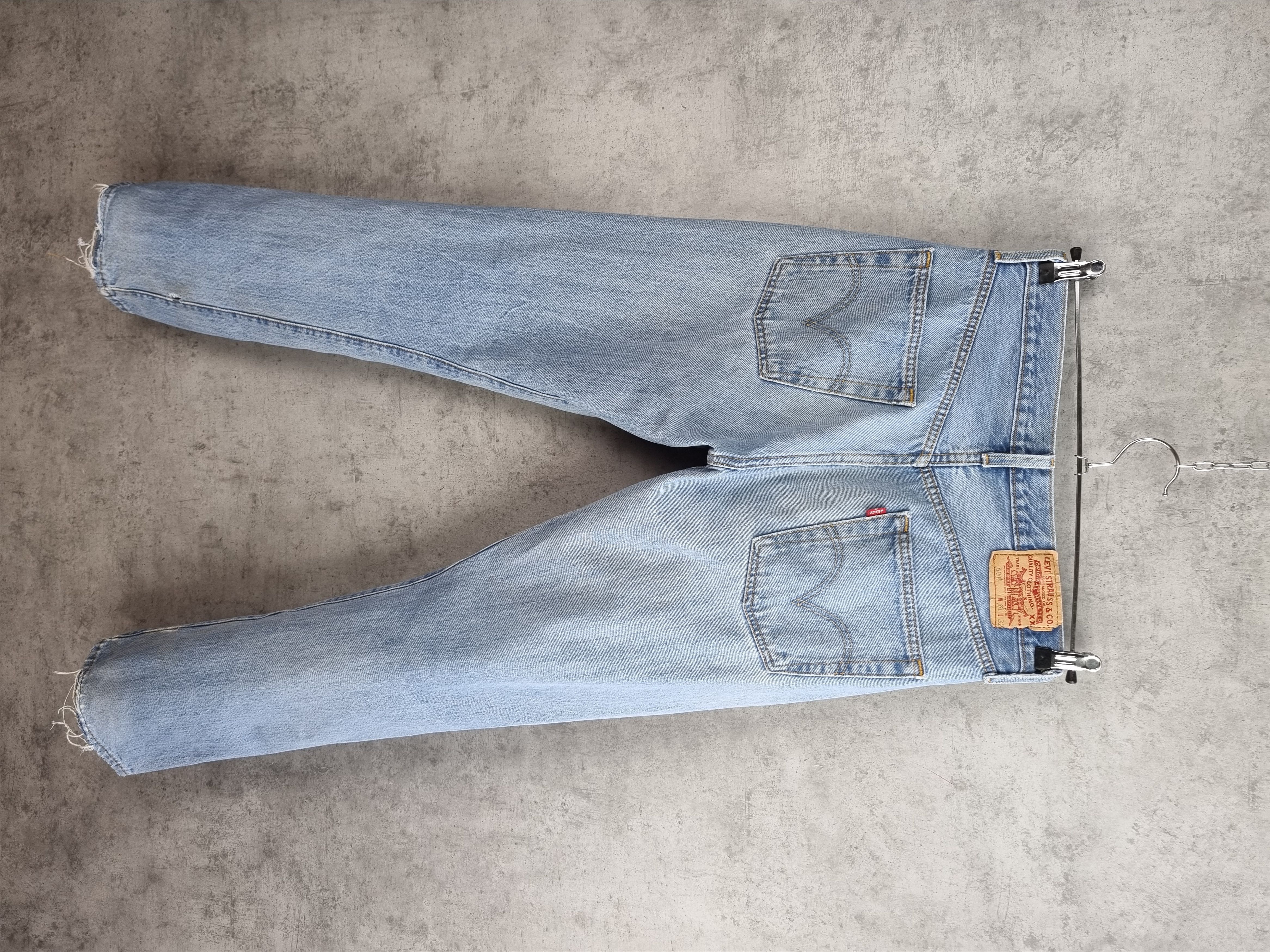Levi's × Levi's Vintage Clothing × Vintage Levis 501 Distressed Ripped Blue Sky Denim Vintage Jeans Size US 31 - 4 Thumbnail