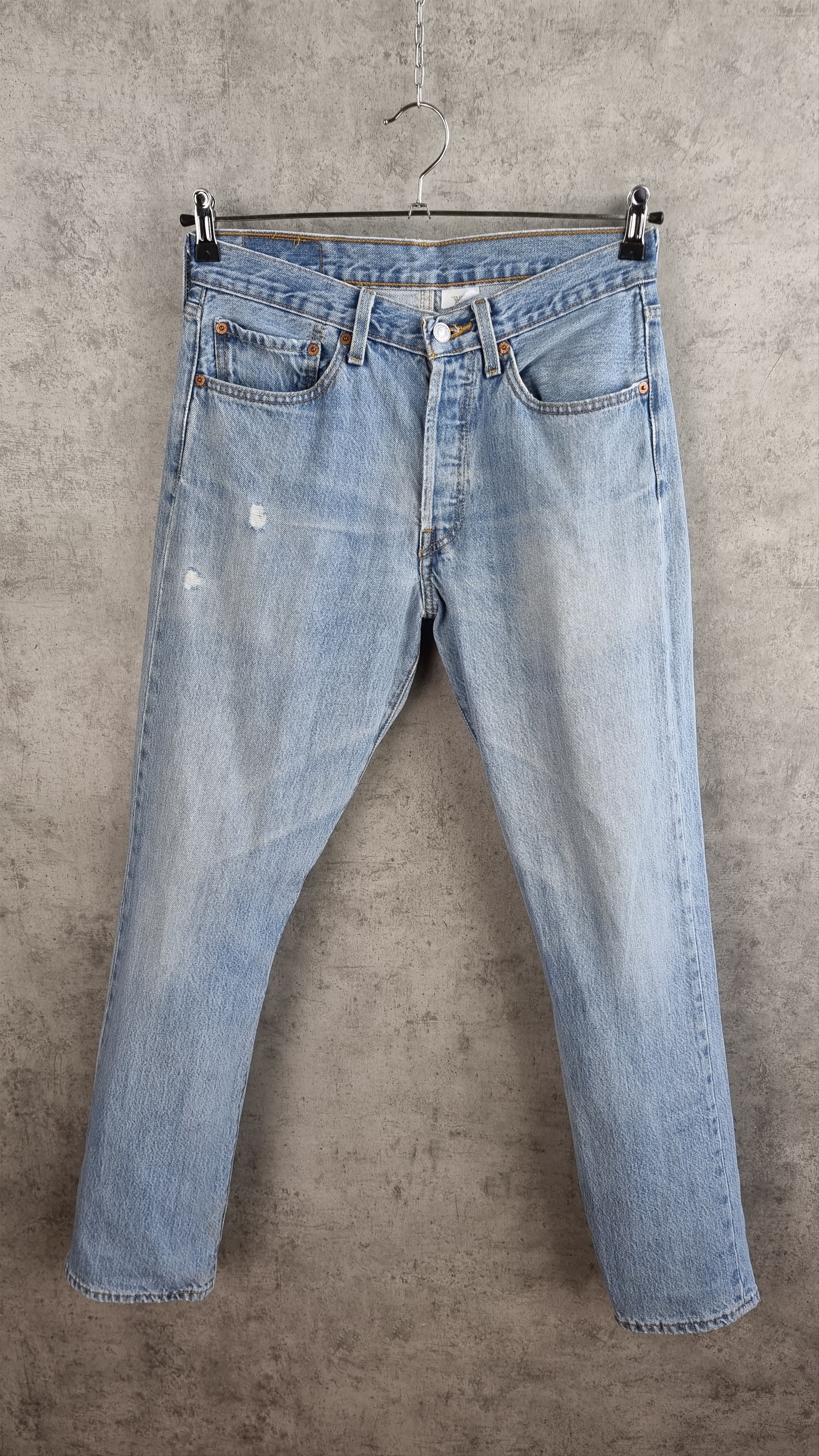 Levi's × Levi's Vintage Clothing × Vintage Levis 501 Distressed Ripped Blue Sky Denim Vintage Jeans Size US 31 - 2 Thumbnail