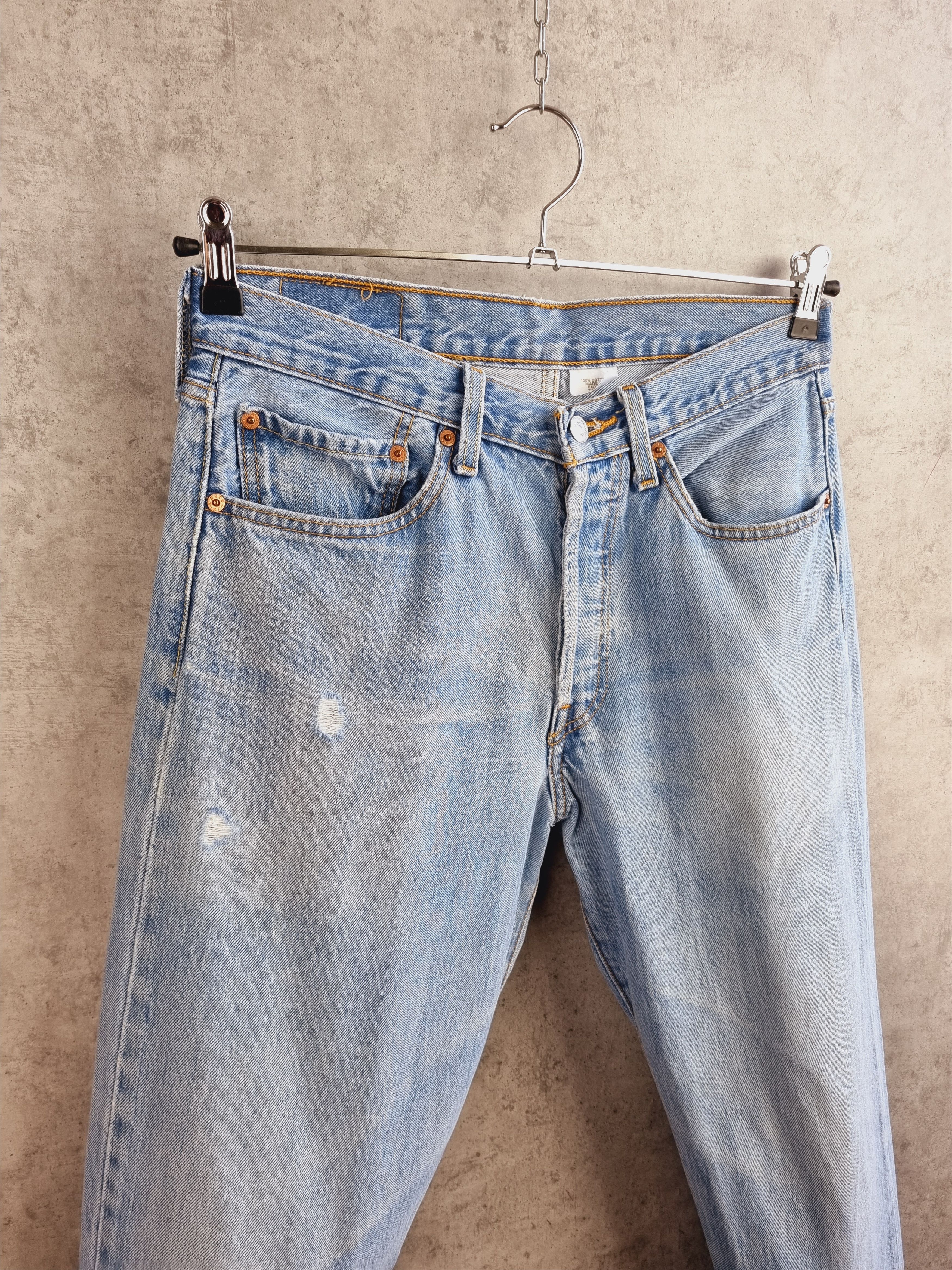 Levi's × Levi's Vintage Clothing × Vintage Levis 501 Distressed Ripped Blue Sky Denim Vintage Jeans Size US 31 - 3 Thumbnail