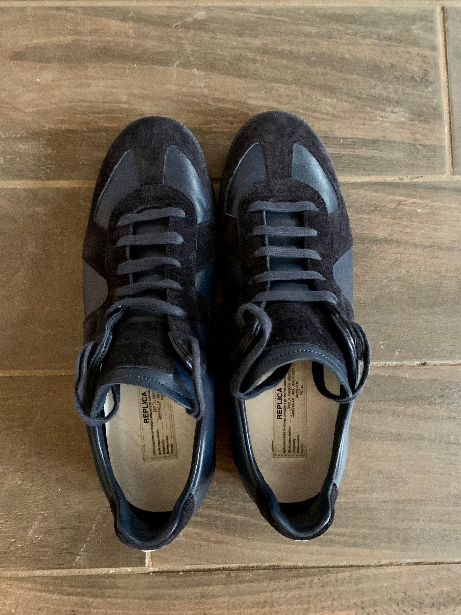 Maison Margiela Margiela Replica Low Blue Suede (With Box + Dust Bags) Size US 10.5 / EU 43-44 - 8 Thumbnail