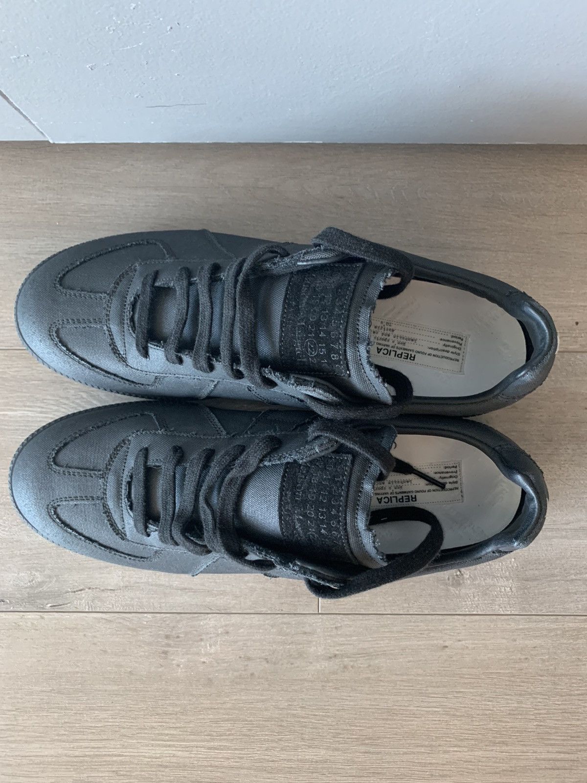 Maison Margiela Margiela Replica Black Canvas (With Box + Dust Bags) Size US 10.5 / EU 43-44 - 6 Thumbnail