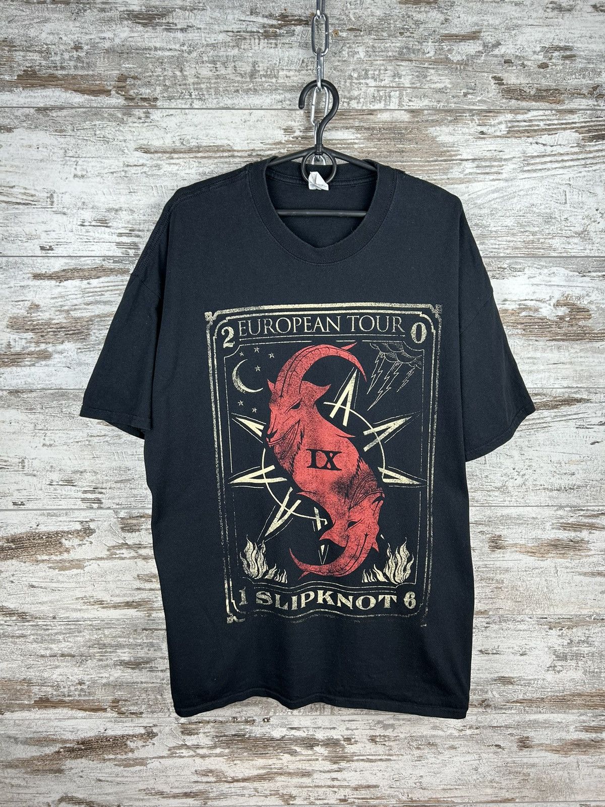 Slipknot × Vintage Mens Vintage Slipknot T Shirt rock band tee European Tour Size US L / EU 52-54 / 3 - 1 Thumbnail