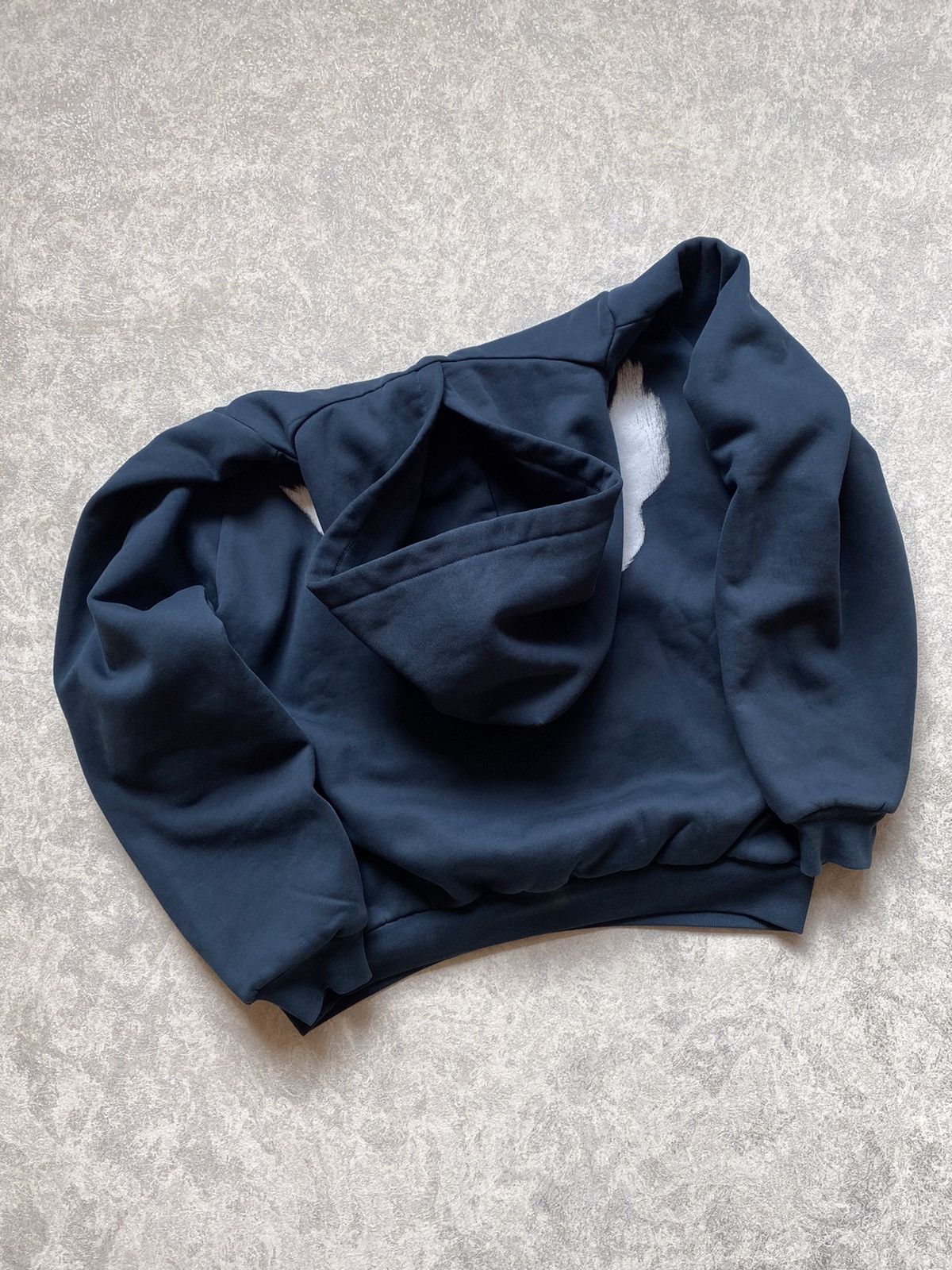 image of NWT Yeezy Gap Dove Shrunken Hoodie By Balenciaga in Dark Blue, Men's (Size Medium)