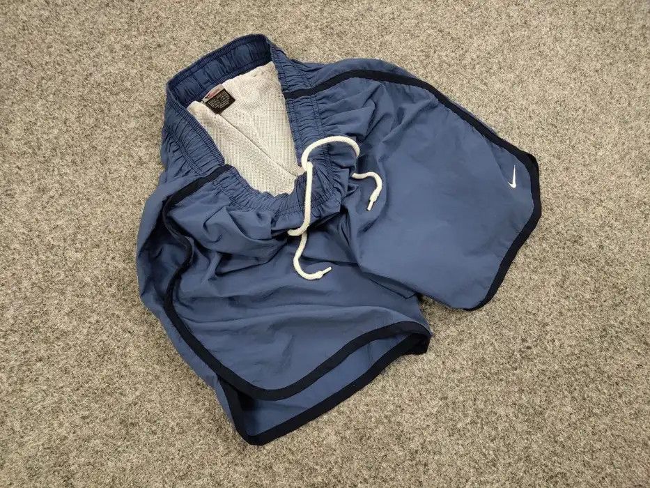 Nike 🌌Vintage Nike Shorts Blue Logo swoosh casual Y2K Streetwear Size US 32 / EU 48 - 3 Thumbnail