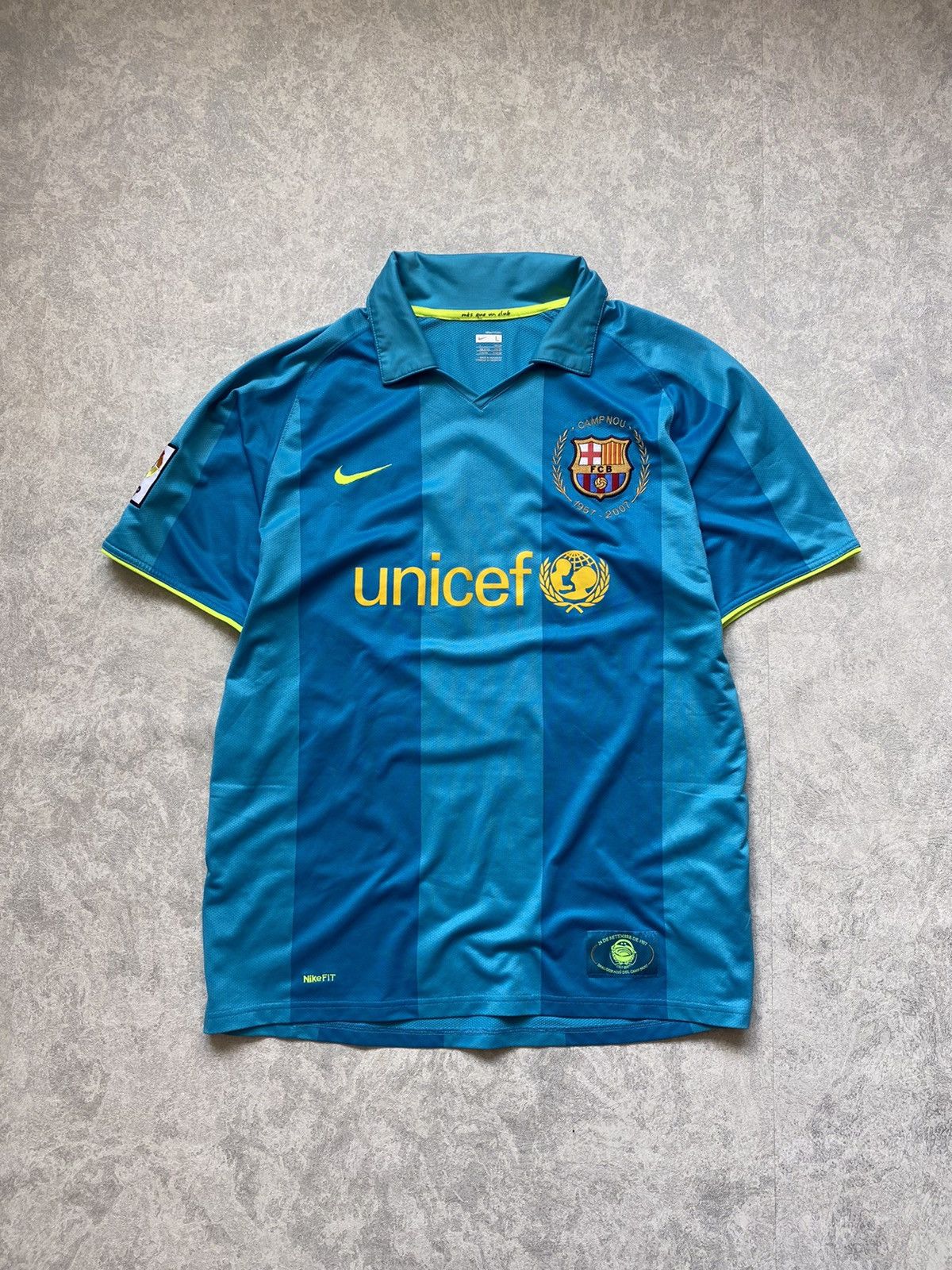 Nike RONALDINHO Barcelona Jersey Shirt Long Sleeve 2007/08 #10 Size S  Brazil