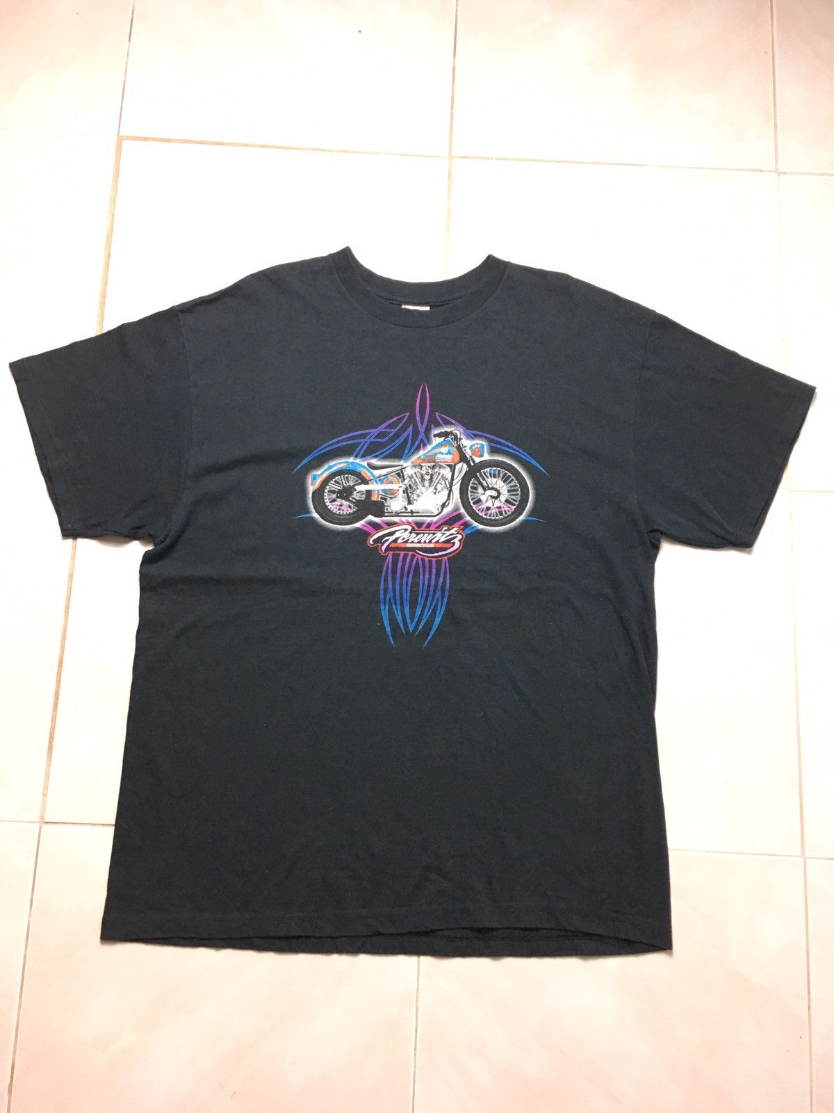 Vintage × West Coast Choppers Allstate Motorcycle Big Logo Tee Shirt Size US XL / EU 56 / 4 - 2 Thumbnail