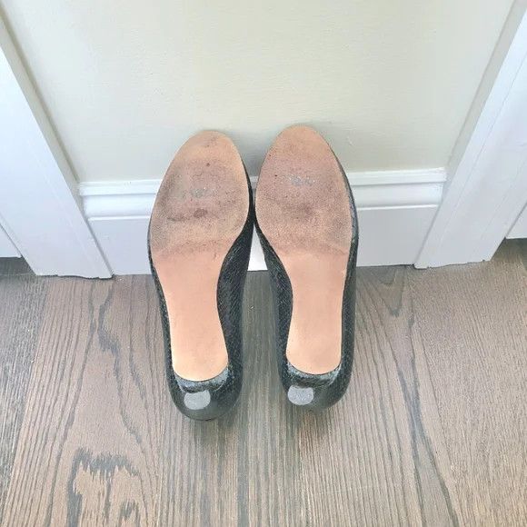 Stuart Weitzman Logoplainfield Patent Leather Snake Peep-Toe Pump Party Work Size US 6.5 / IT 36.5 - 5 Thumbnail