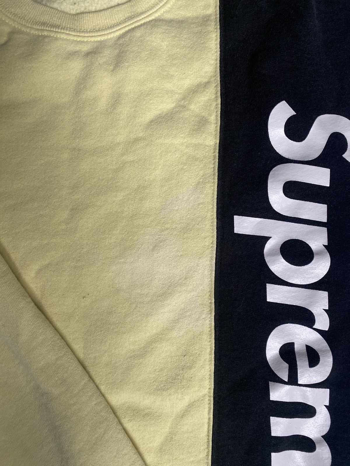 Supreme Supreme Panelled Crewneck Pale Yellow Size US L / EU 52-54 / 3 - 3 Thumbnail